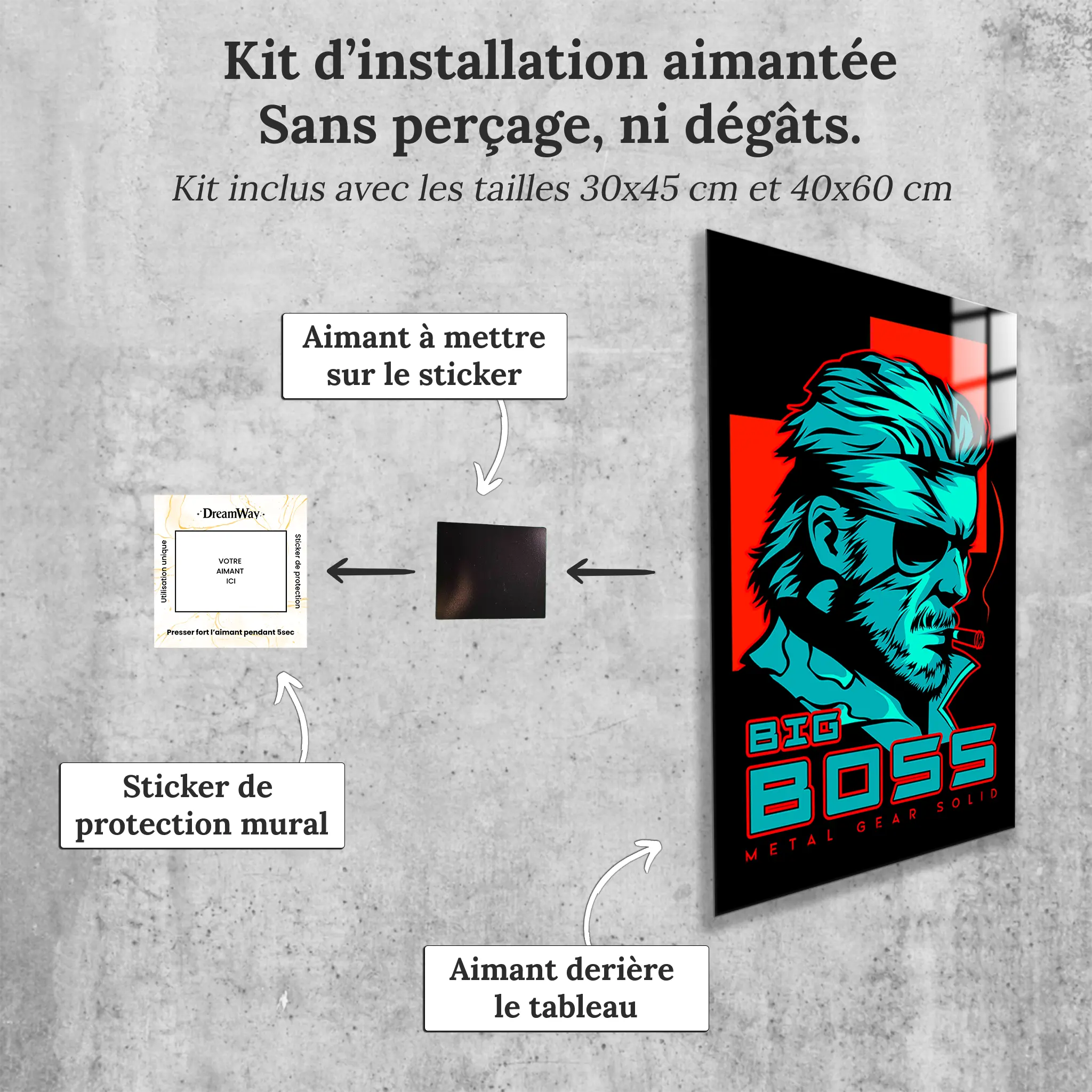 Tableau Metal Gear Solid Big Boss Portrait