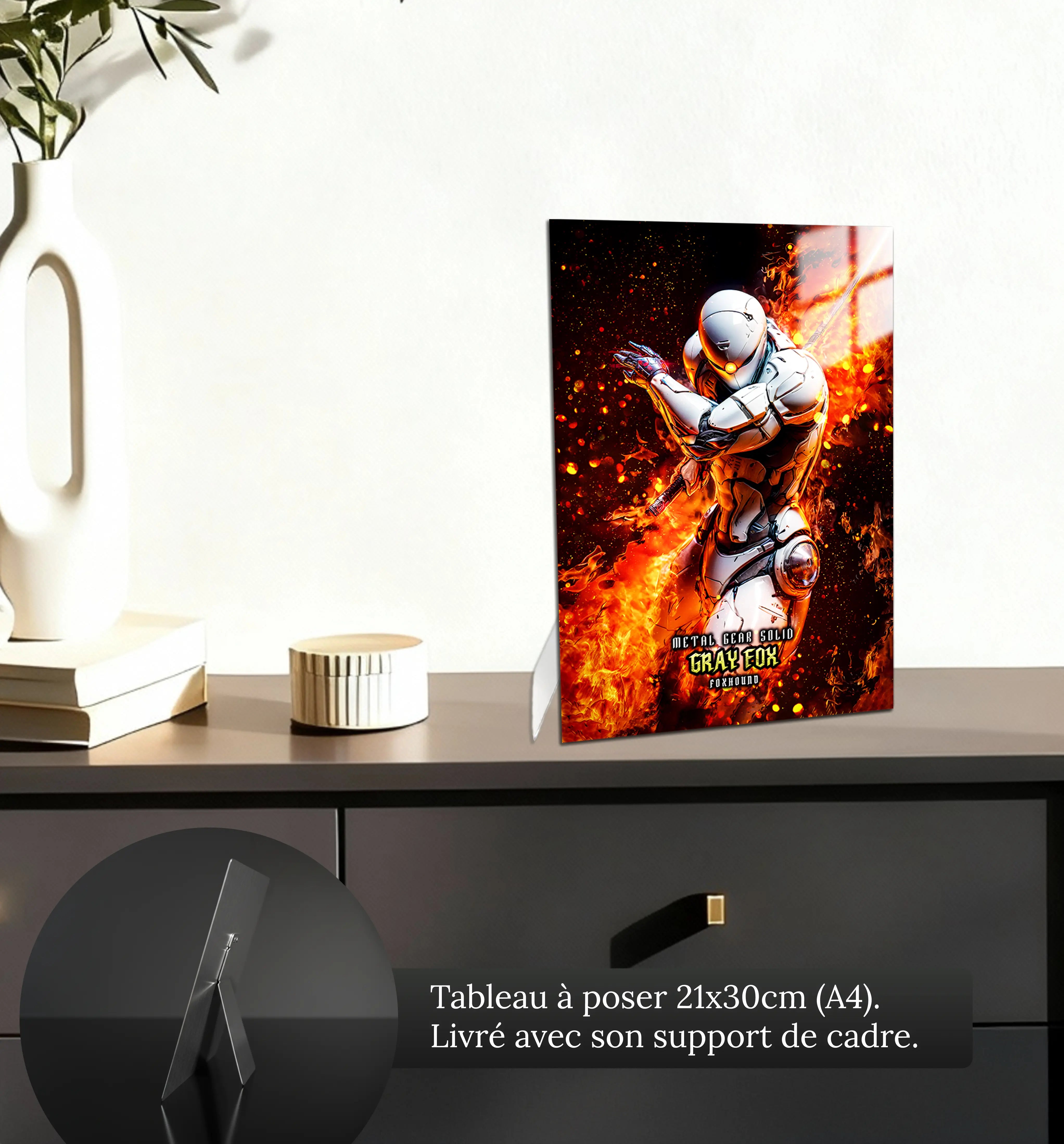 tableau-metal-gear-solid-grey-fox-cyborg-ninja-petit-format-a-poser-sur-meuble | DreamWay