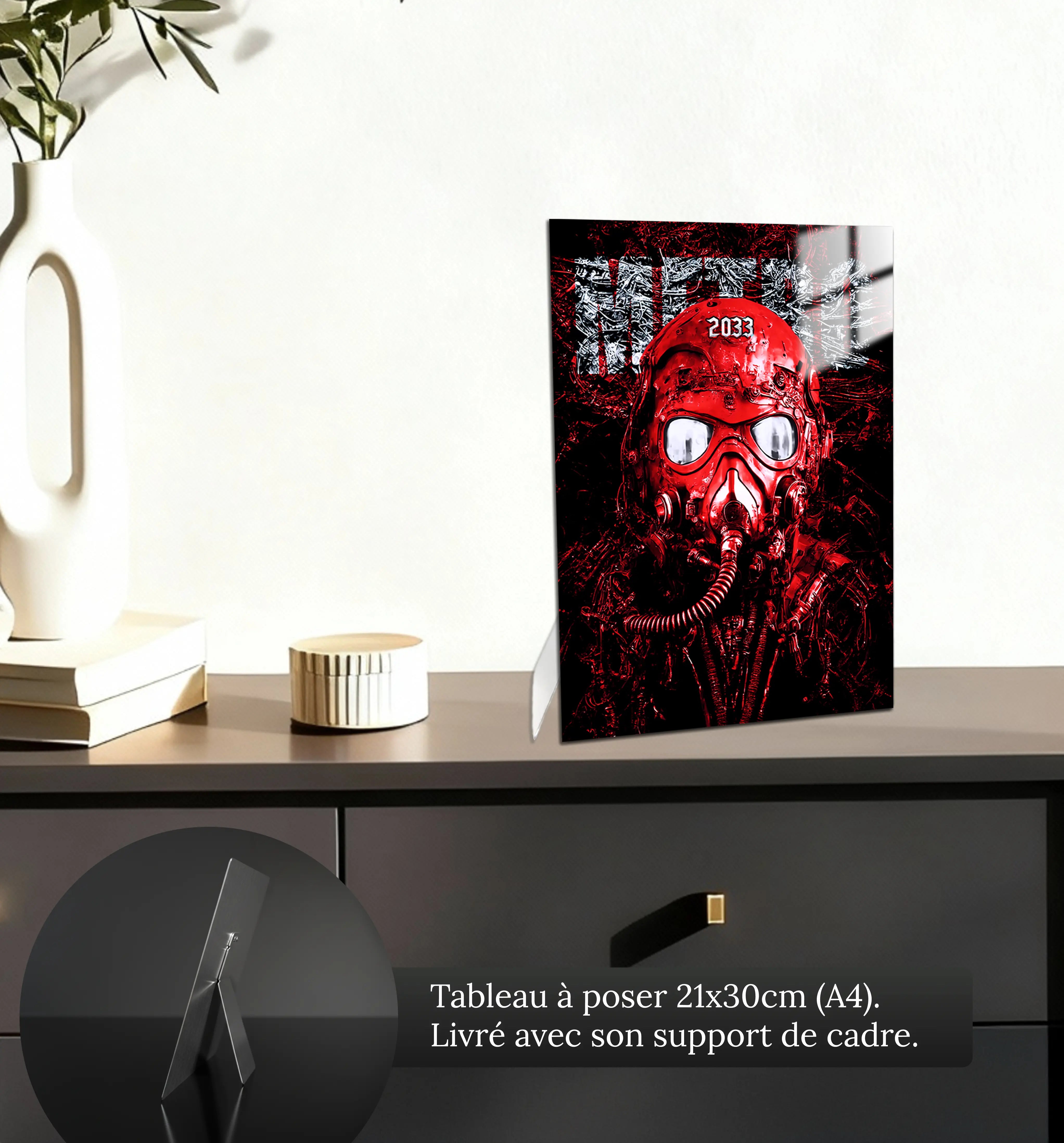 tableau-metro-2033-masque-rouge-artyom-petit-format-a-poser-sur-meuble | DreamWay