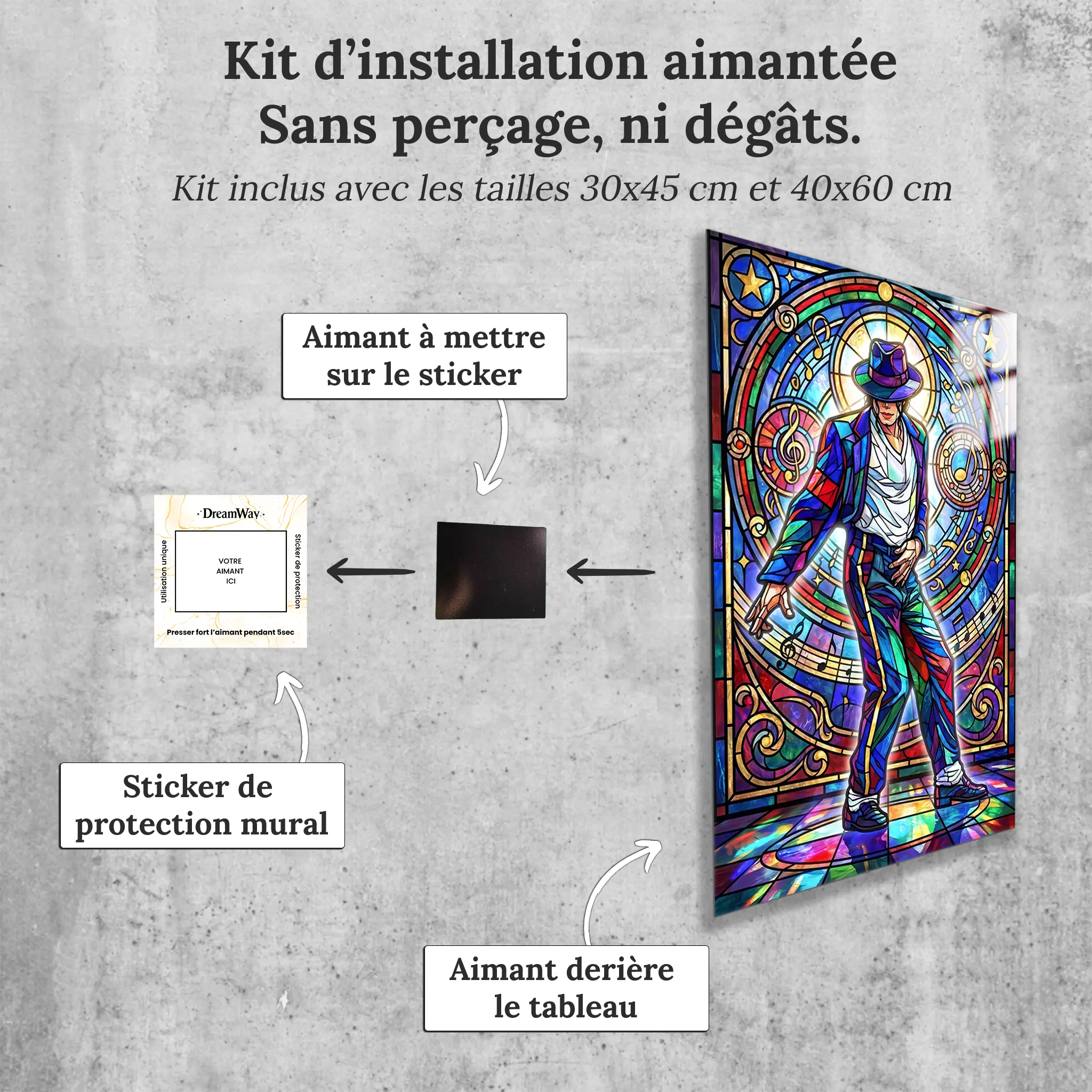 Tableau Michael Jackson Vitrail