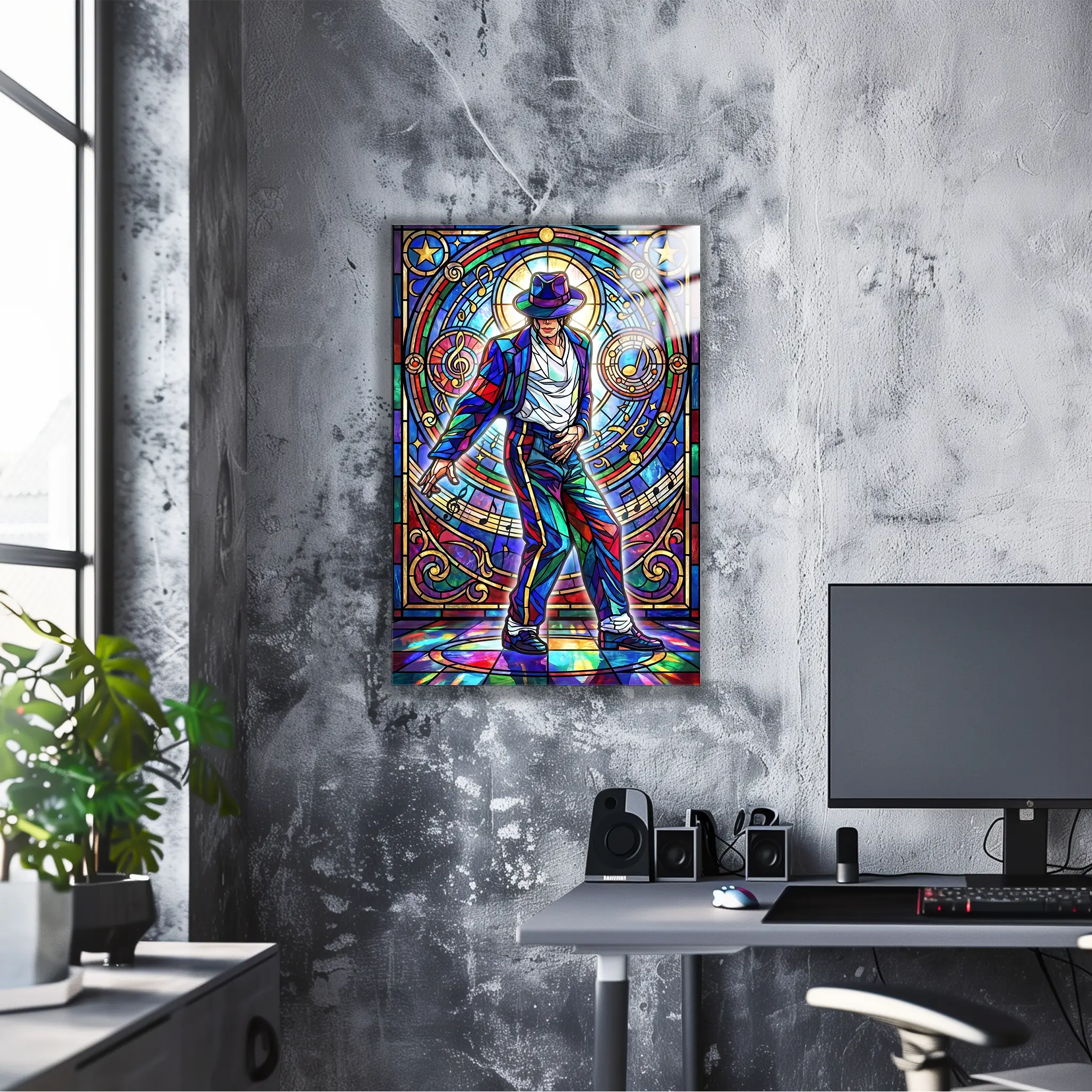 Tableau Michael Jackson Vitrail