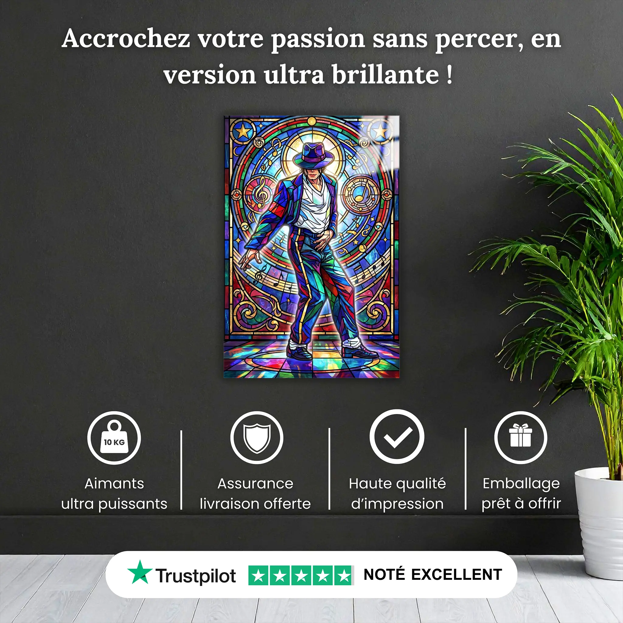 Tableau Michael Jackson Vitrail