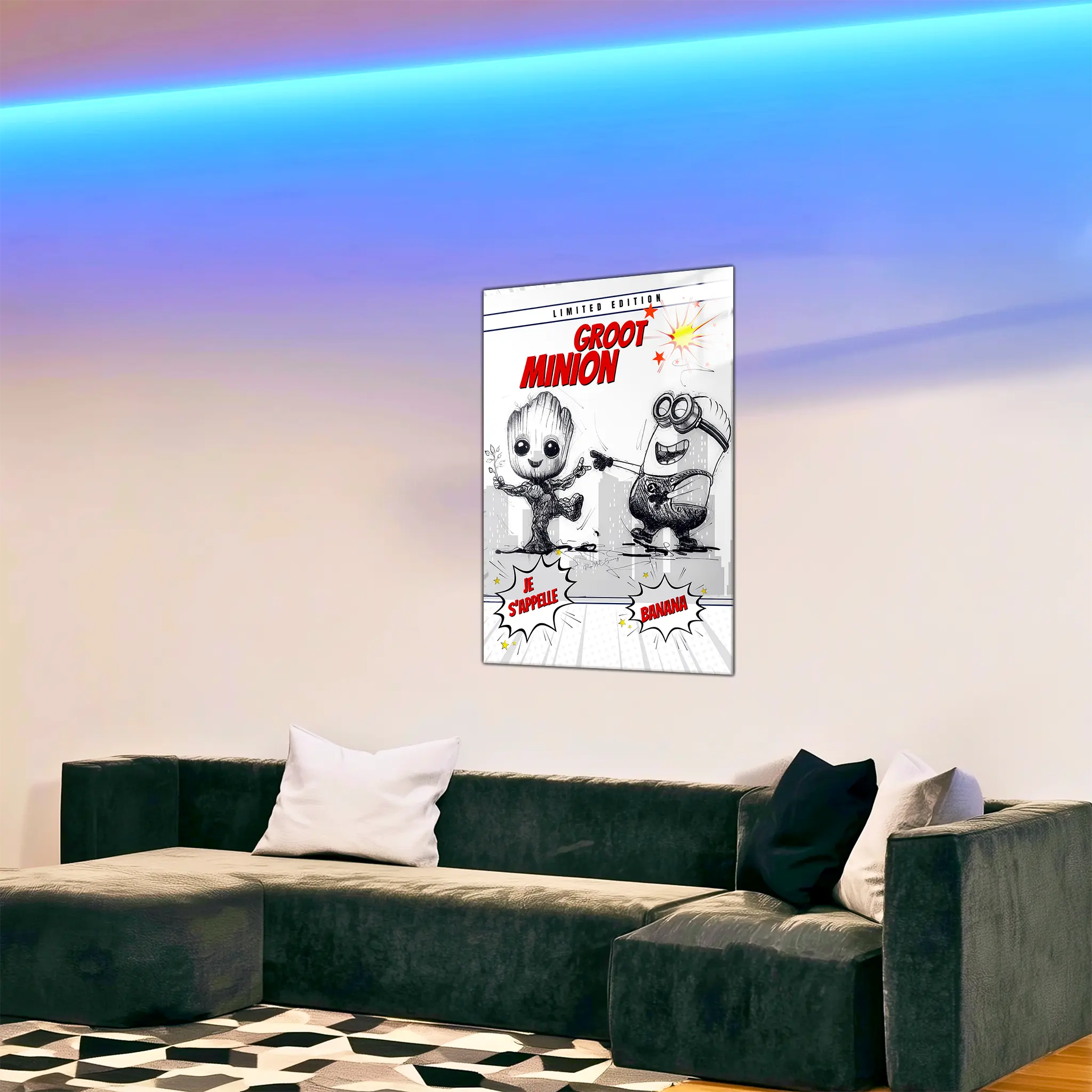 tableau-minion-et-groot-dans-le-salon | DreamWay
