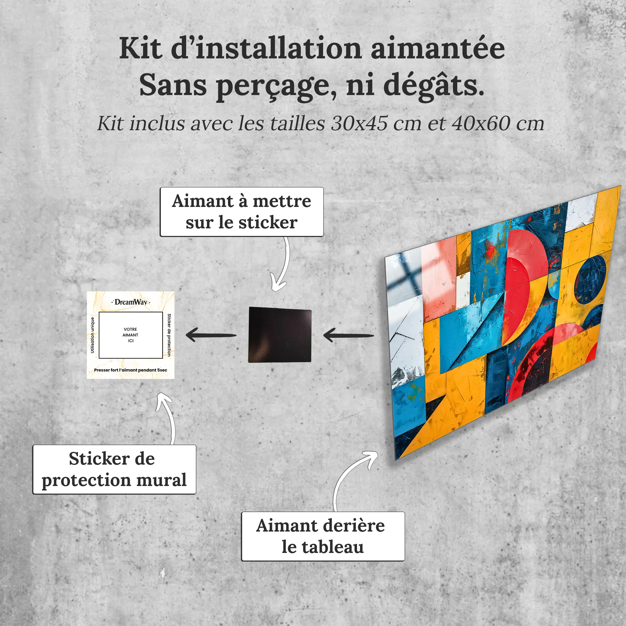 tableau-moderne-abstrait-avec-installation-aimantee | DreamWay