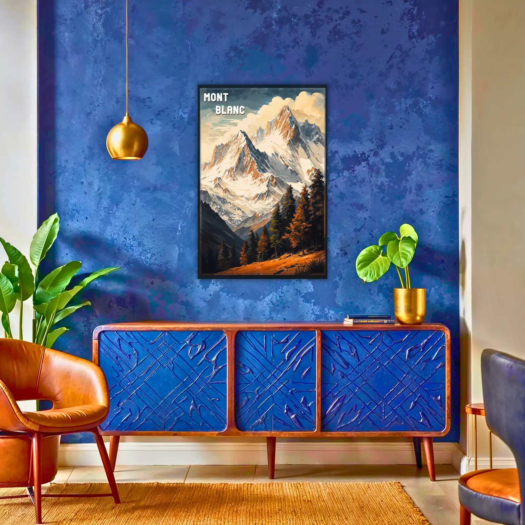 tableau-montagne-vintage-au-dessus-du-buffet | DreamWay