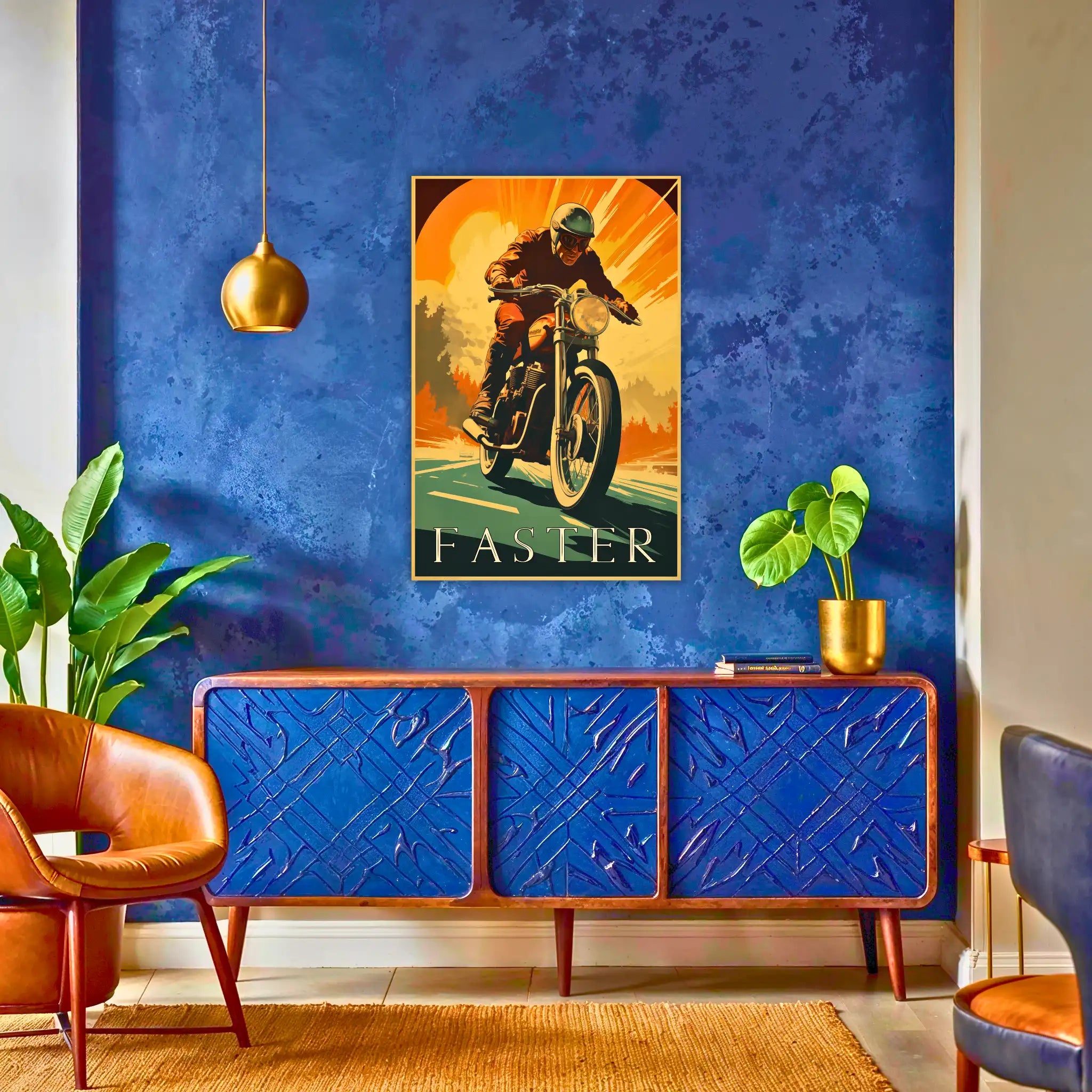 tableau-moto-vintage-au-dessus-du-buffet | DreamWay