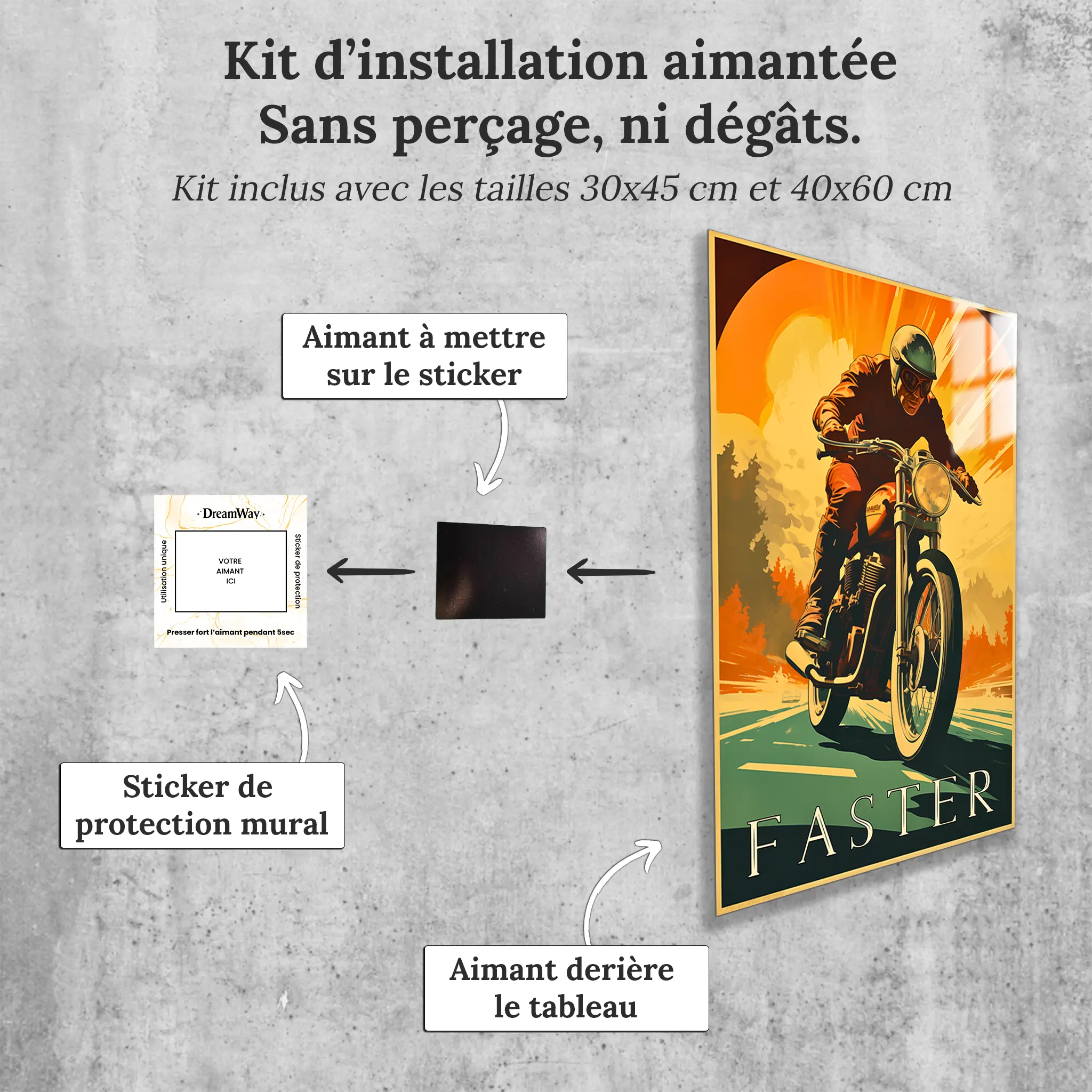 tableau-moto-vintage-avec-installation-aimantee | DreamWay