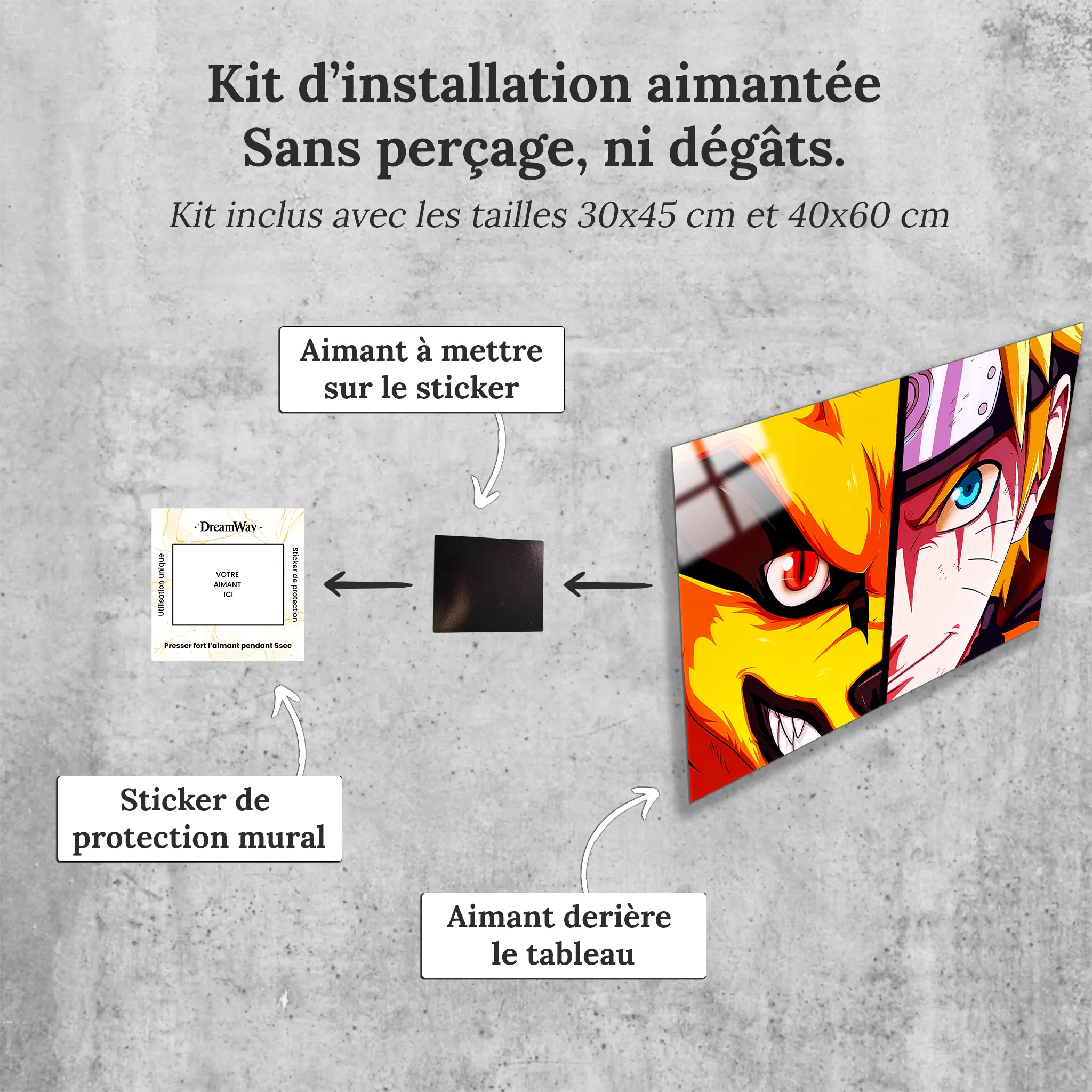 tableau-naruto-et-kurama-avec-installation-aimantee | DreamWay