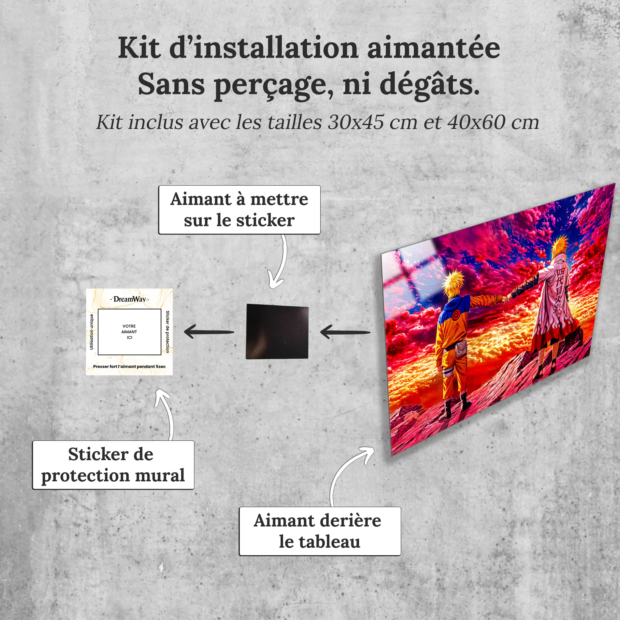 tableau-naruto-et-minato-paysage-colore-avec-installation-aimantee | DreamWay