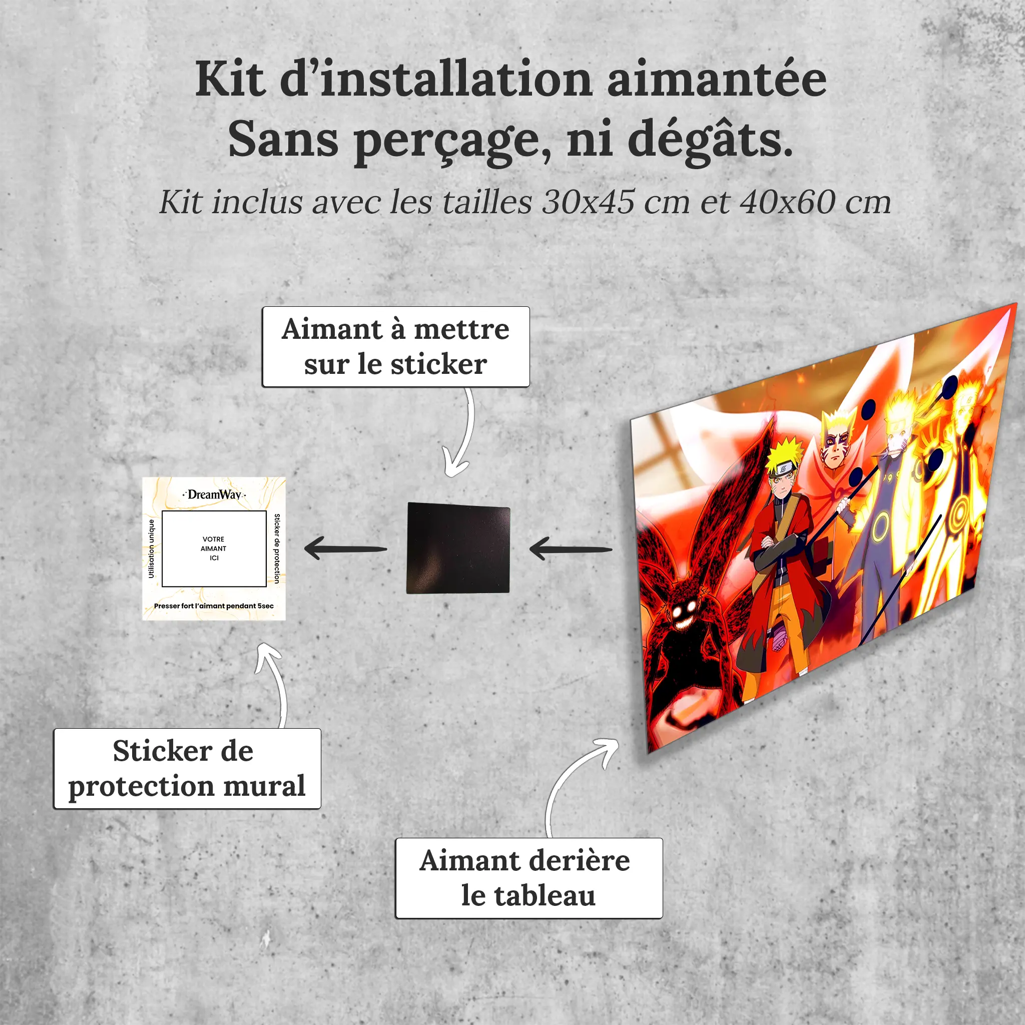 tableau-naruto-hokage-chakra-avec-installation-aimantee | DreamWay