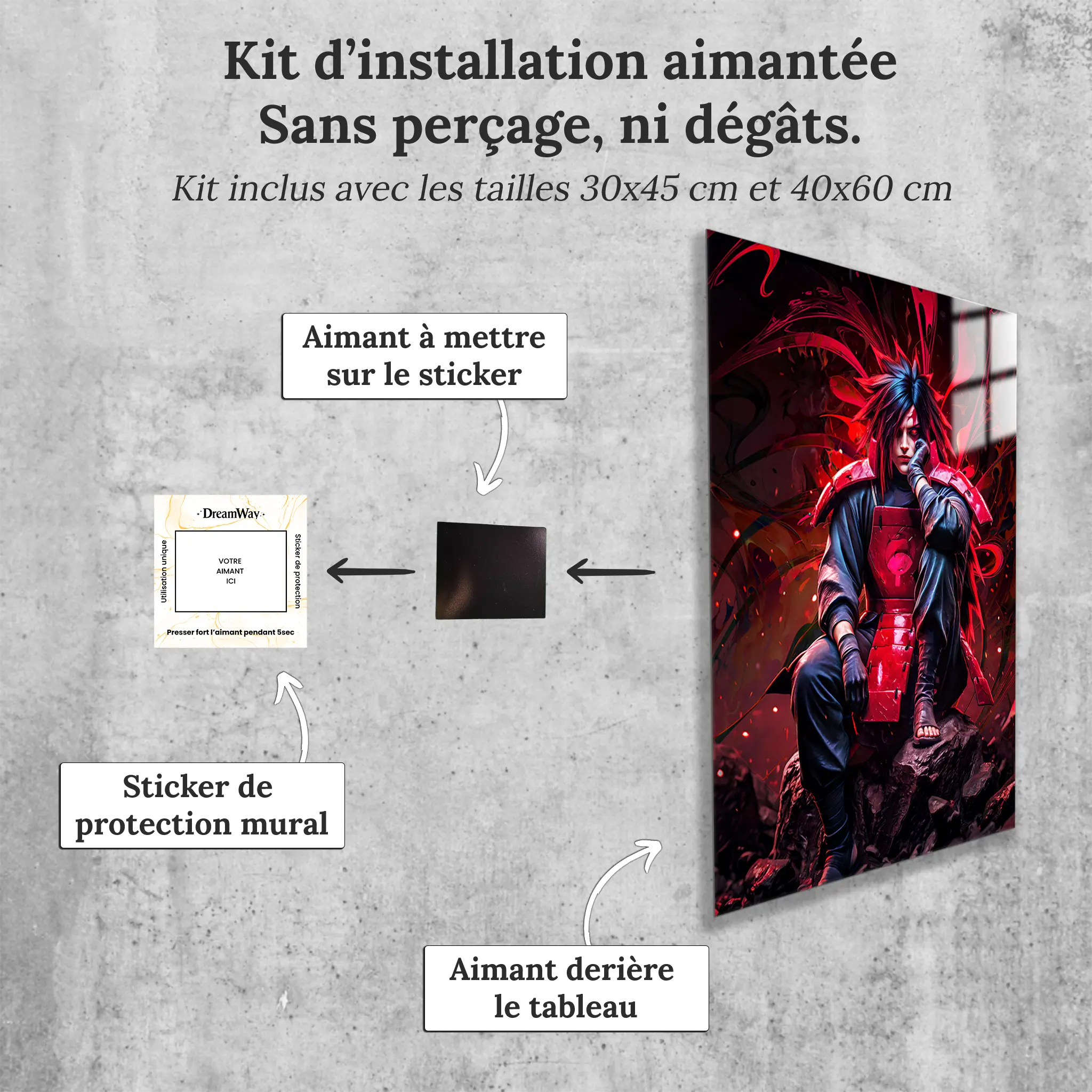 tableau-naruto-madara-uchiha-portrait-avec-installation-aimantee | DreamWay