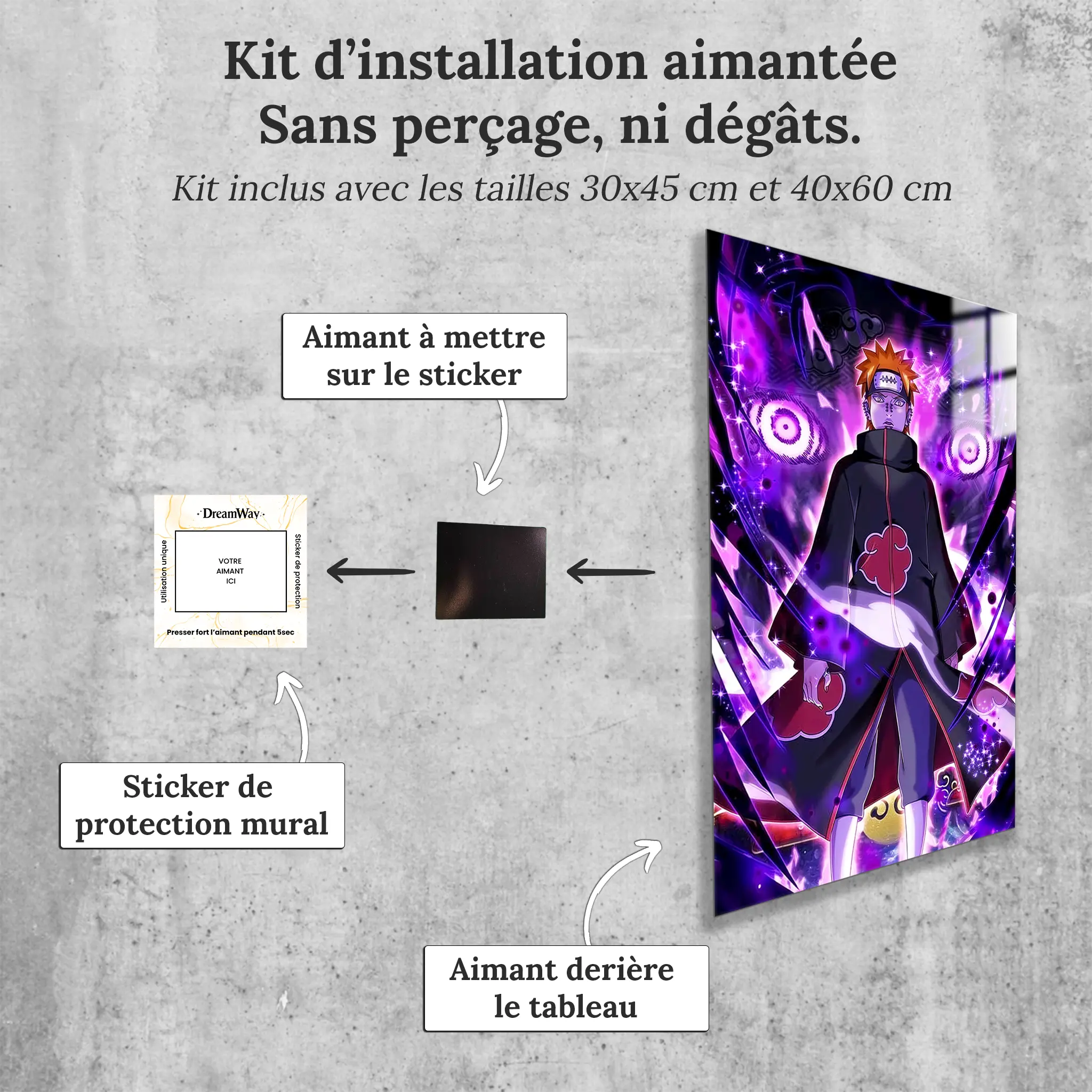 tableau-naruto-pain-ombre-avec-installation-aimantee | DreamWay