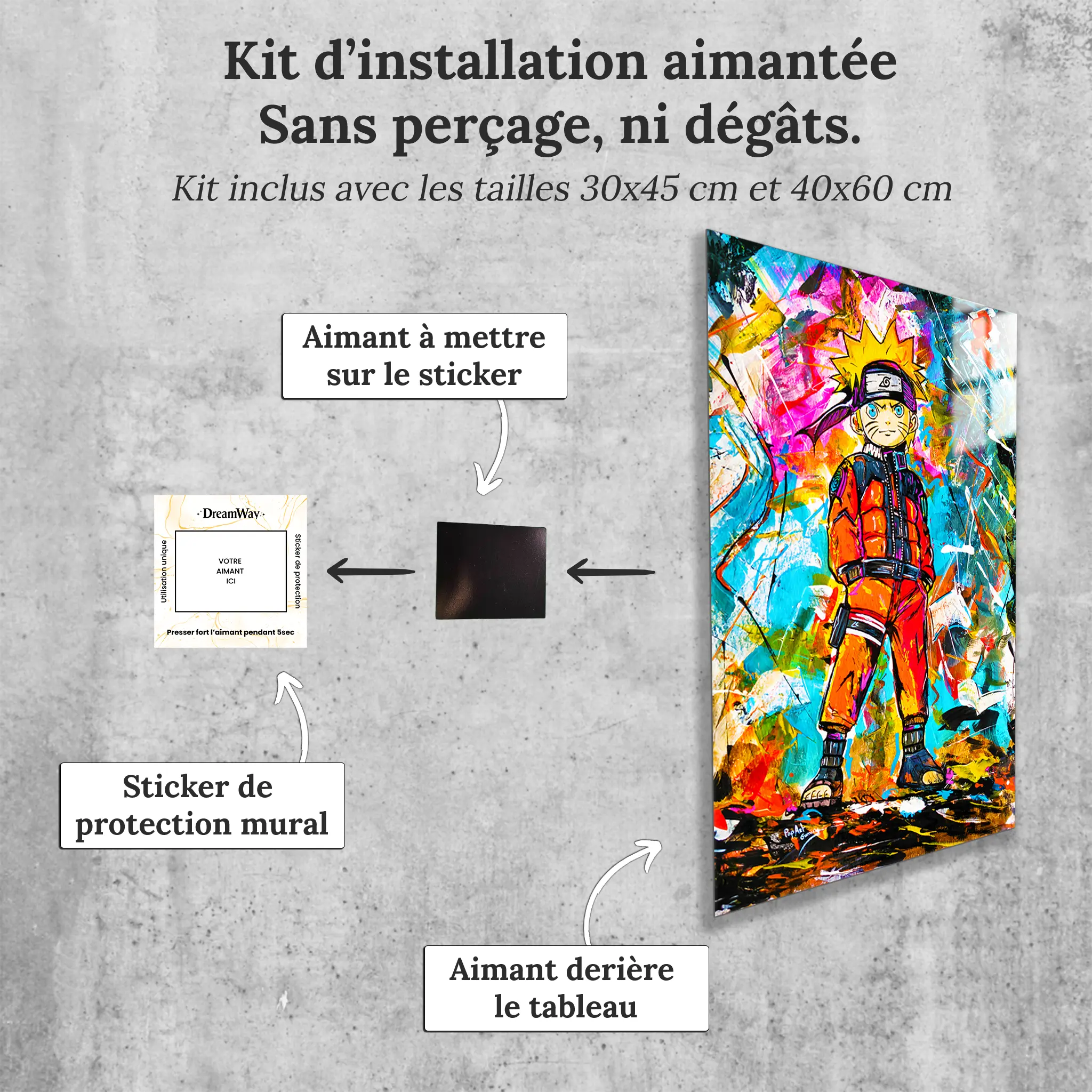tableau-naruto-pop-art-avec-installation-aimantee | DreamWay