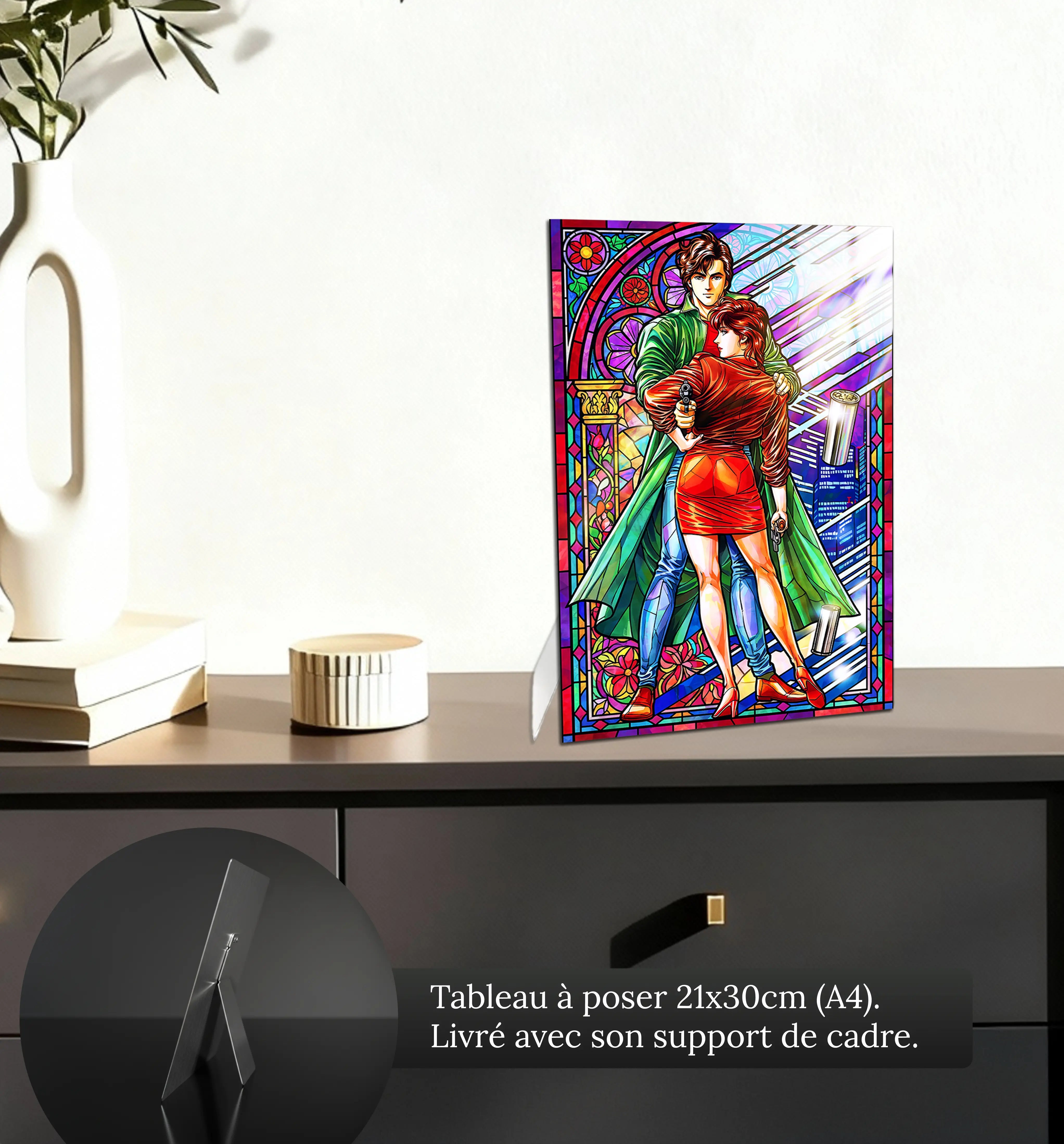 Tableau Nicky Larson et Laura Vitrail