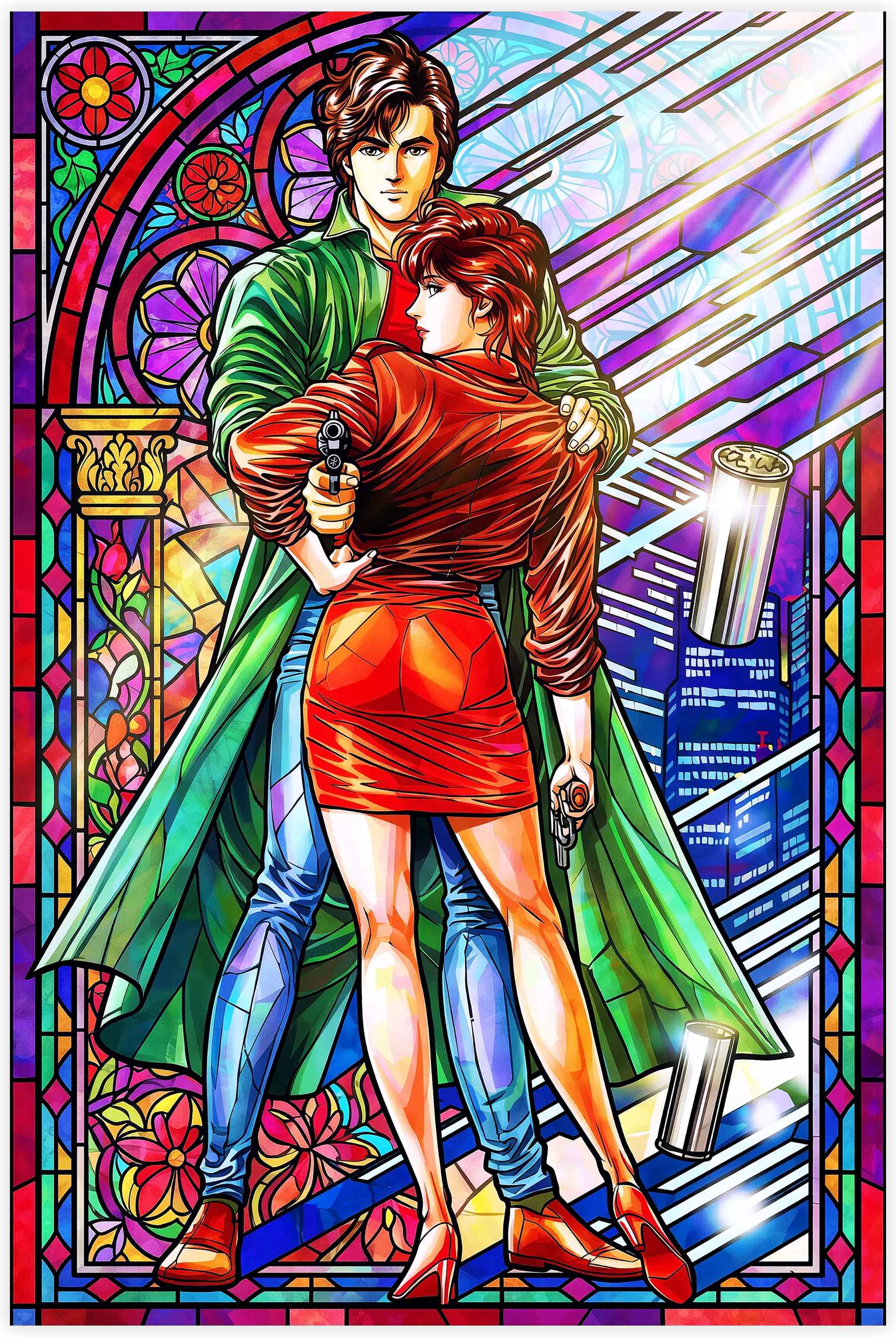Tableau Nicky Larson et Laura Vitrail