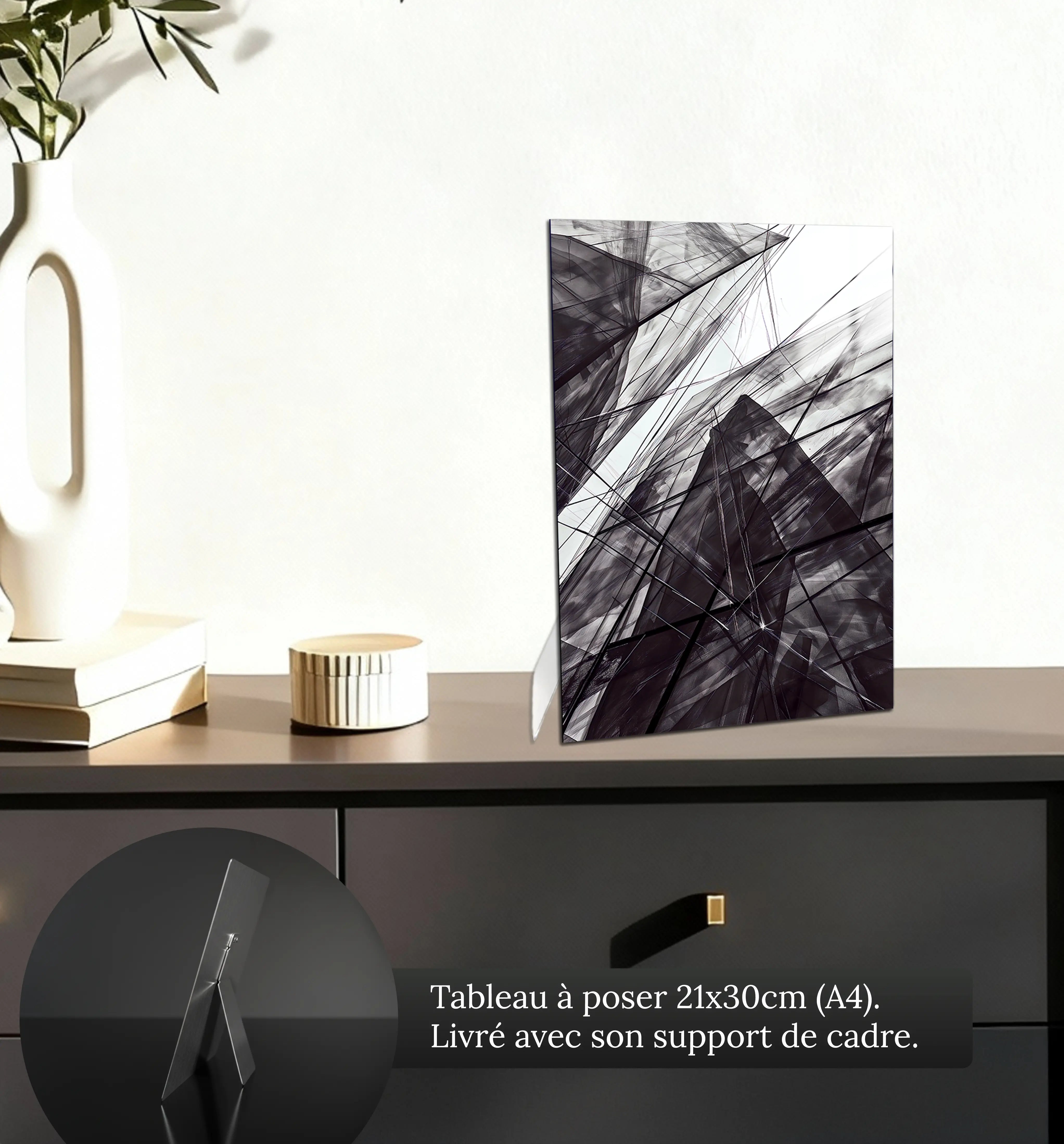 tableau-noir-et-blanc-abstrait-contemporain-petit-format-a-poser-sur-meuble | DreamWay