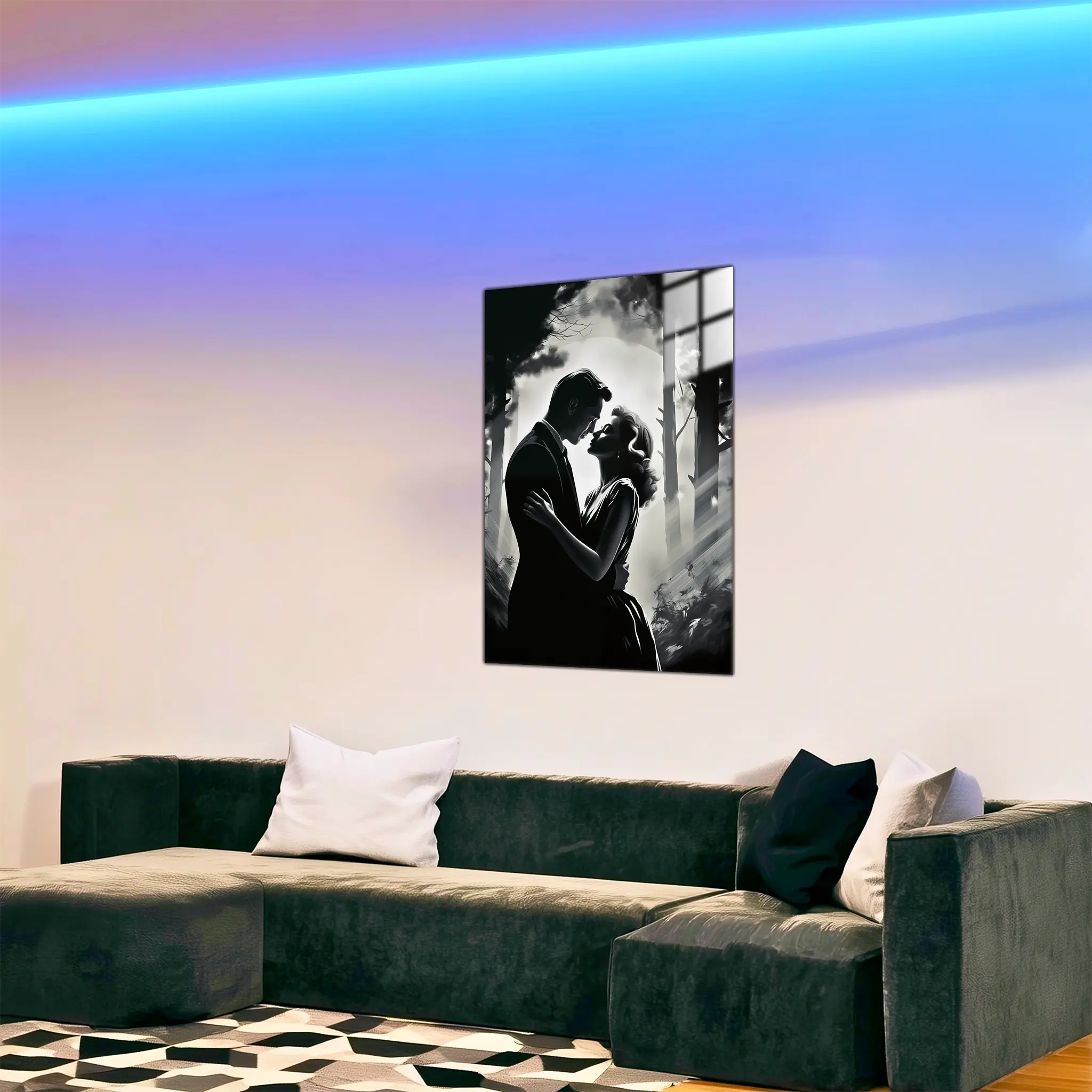 tableau-noir-et-blanc-vintage-dans-le-salon | DreamWay