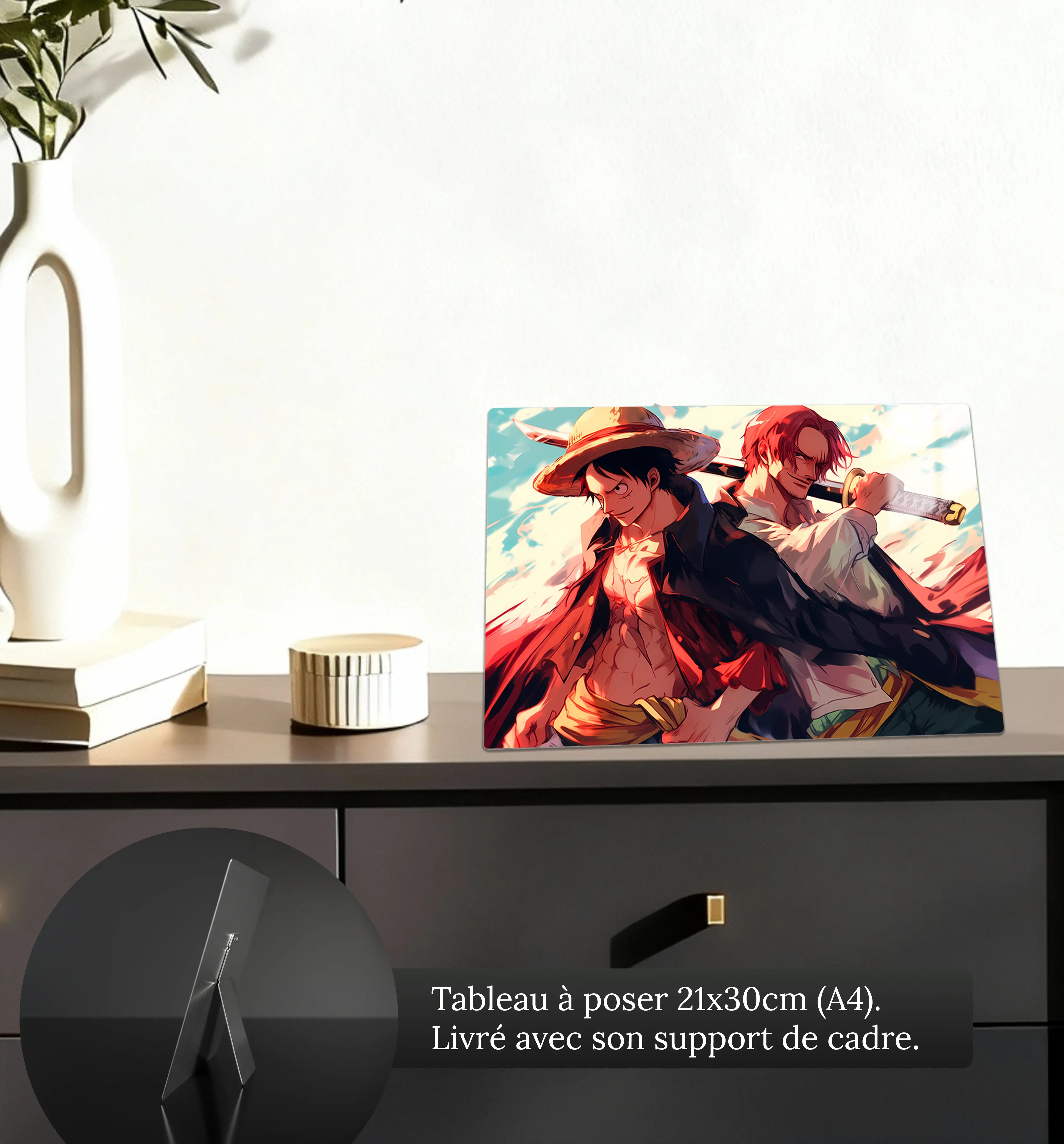 tableau-one-piece-luffy-et-shanks-petit-format-a-poser-sur-meuble | DreamWay