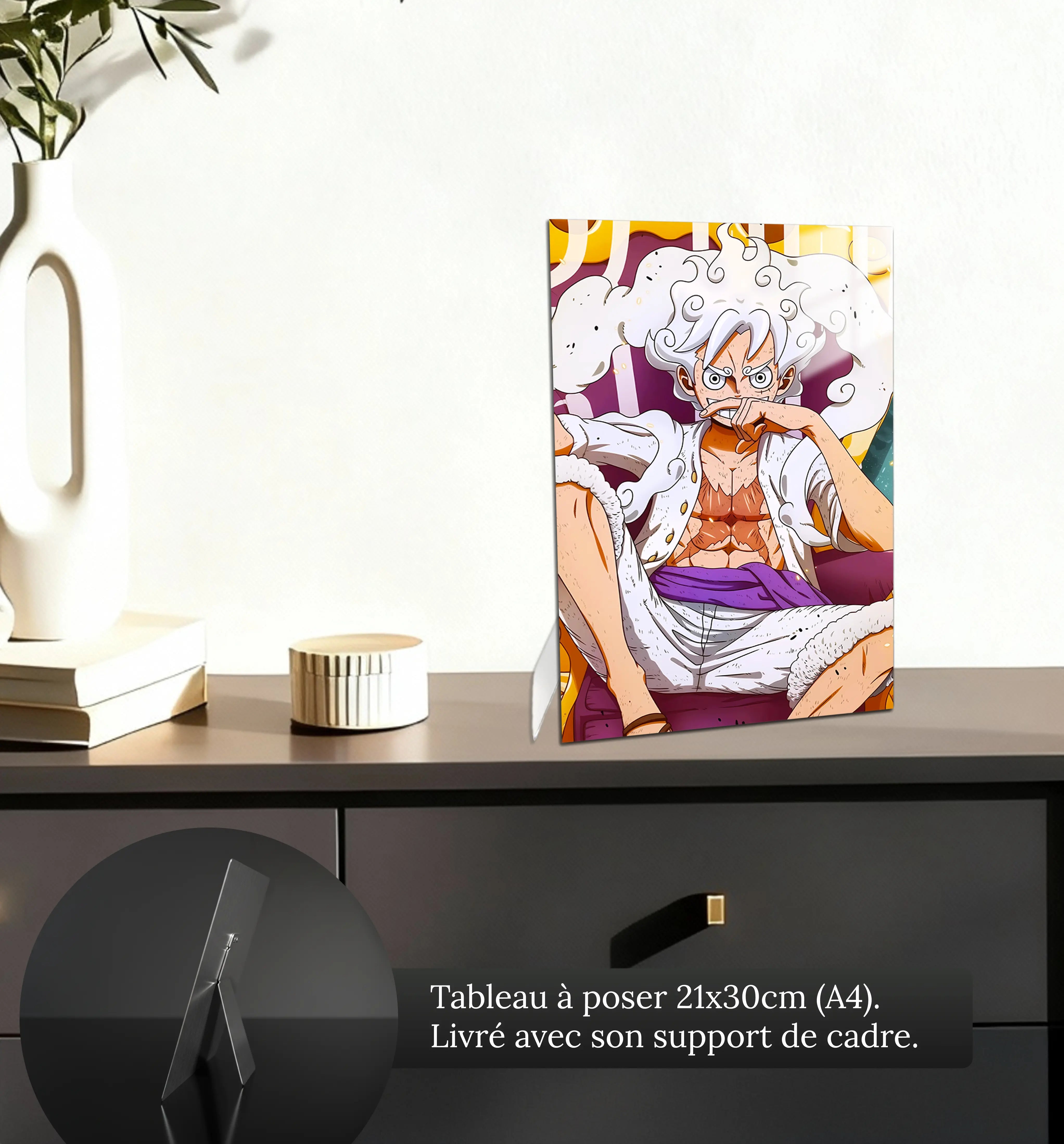 tableau-one-piece-luffy-gear-5-petit-format-a-poser-sur-meuble | DreamWay