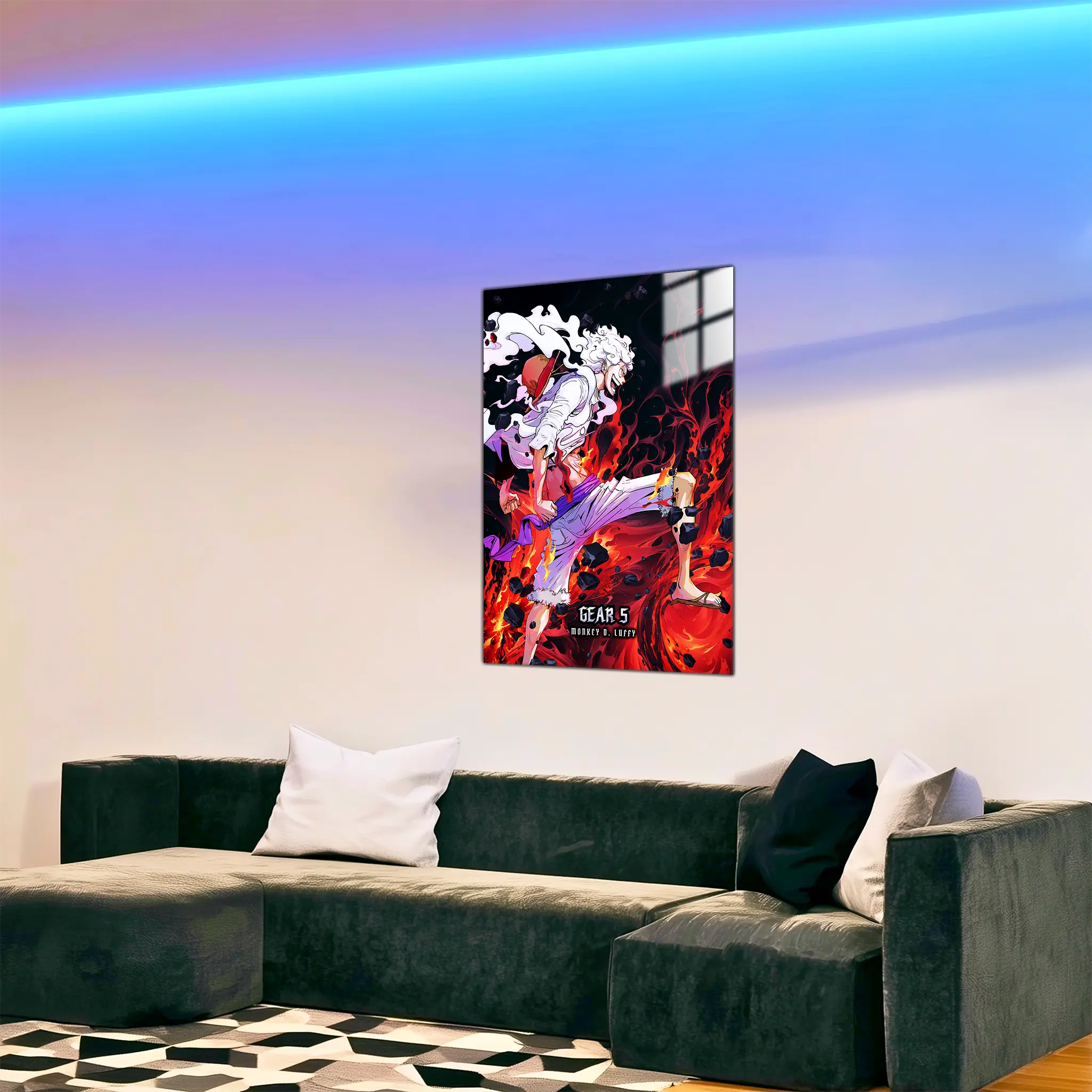 tableau-one-piece-monkey-d-luffy-gear-5-dans-le-salon | DreamWay