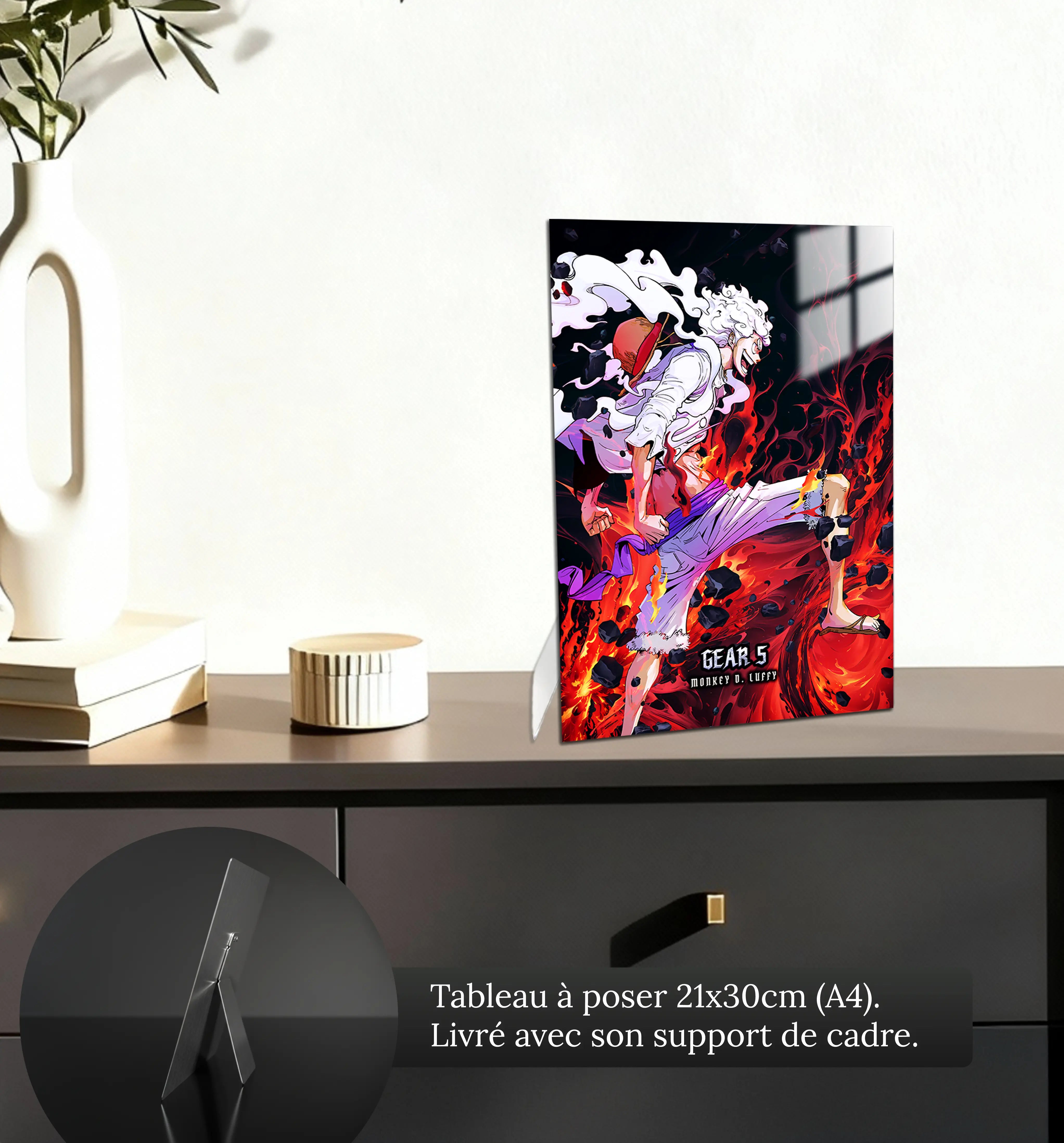 tableau-one-piece-monkey-d-luffy-gear-5-petit-format-a-poser-sur-meuble | DreamWay