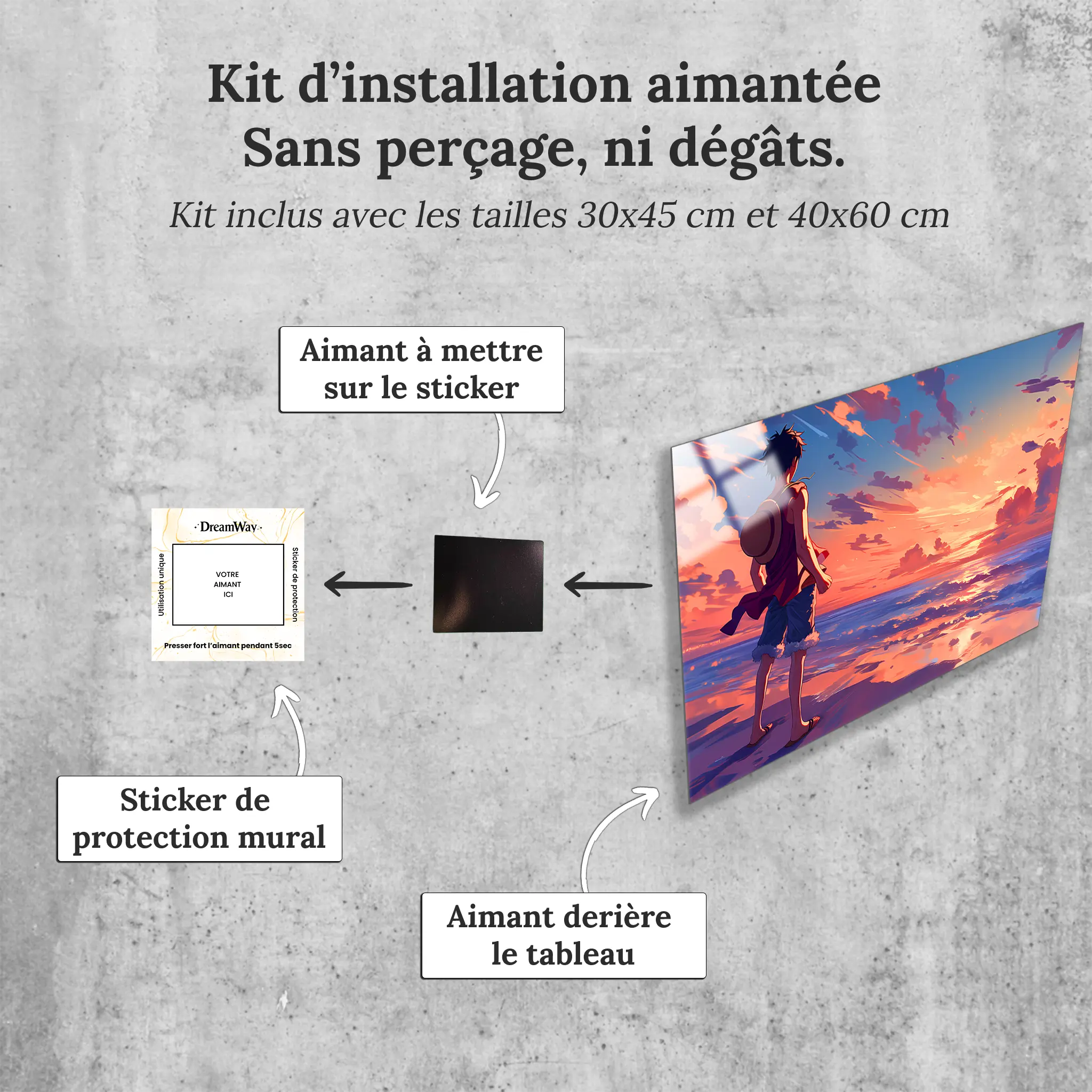 tableau-one-piece-plage-avec-installation-aimantee | DreamWay