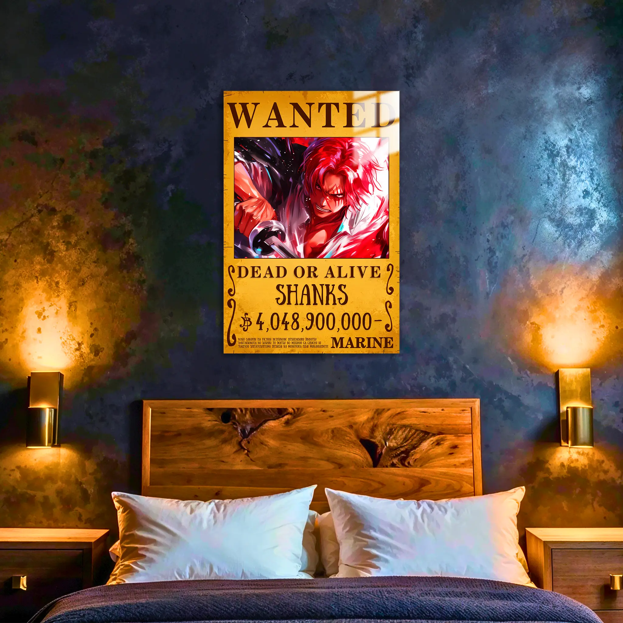 tableau-one-piece-shanks-wanted-dans-la-chambre | DreamWay