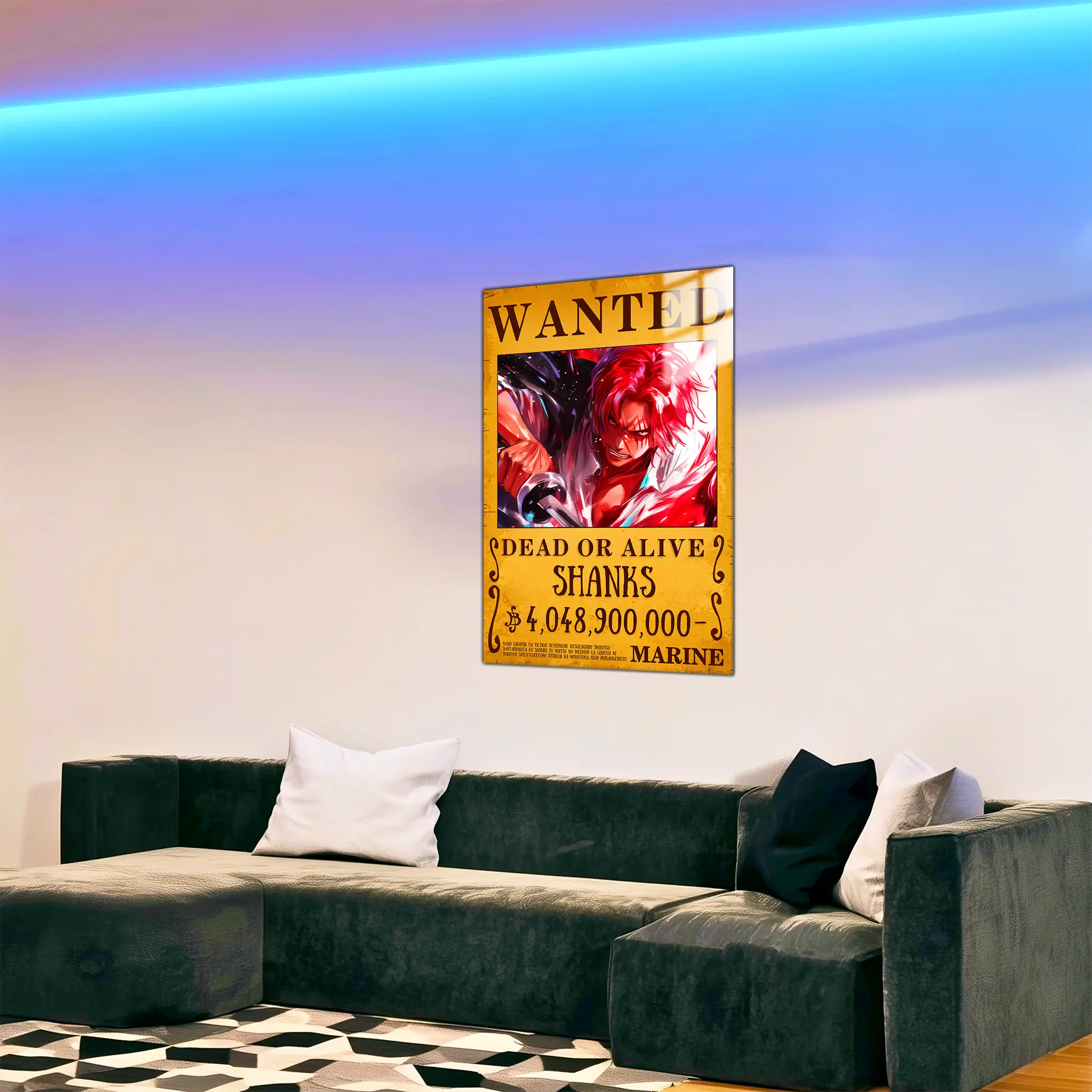 tableau-one-piece-shanks-wanted-dans-le-salon | DreamWay
