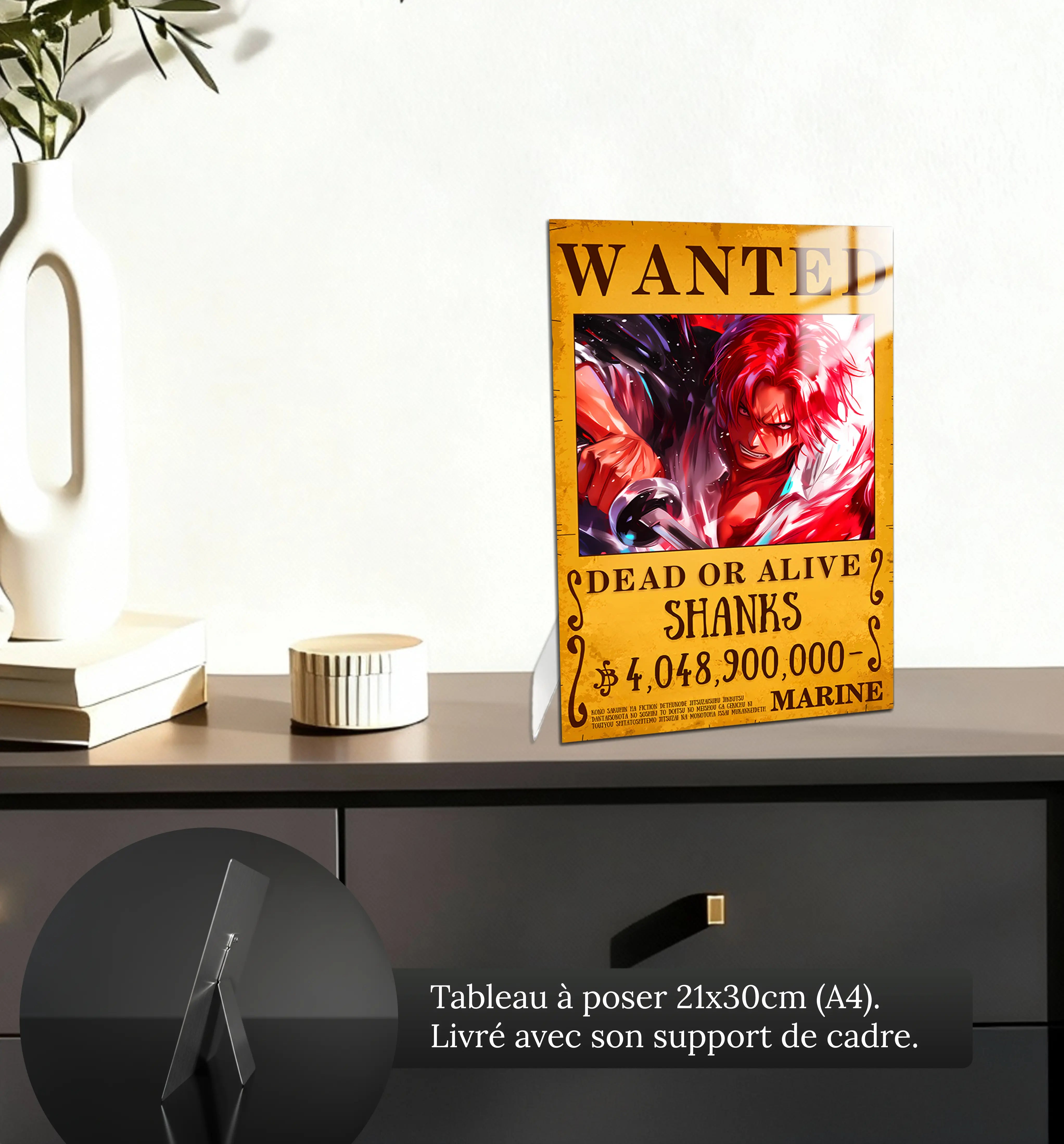 tableau-one-piece-shanks-wanted-petit-format-a-poser-sur-meuble | DreamWay