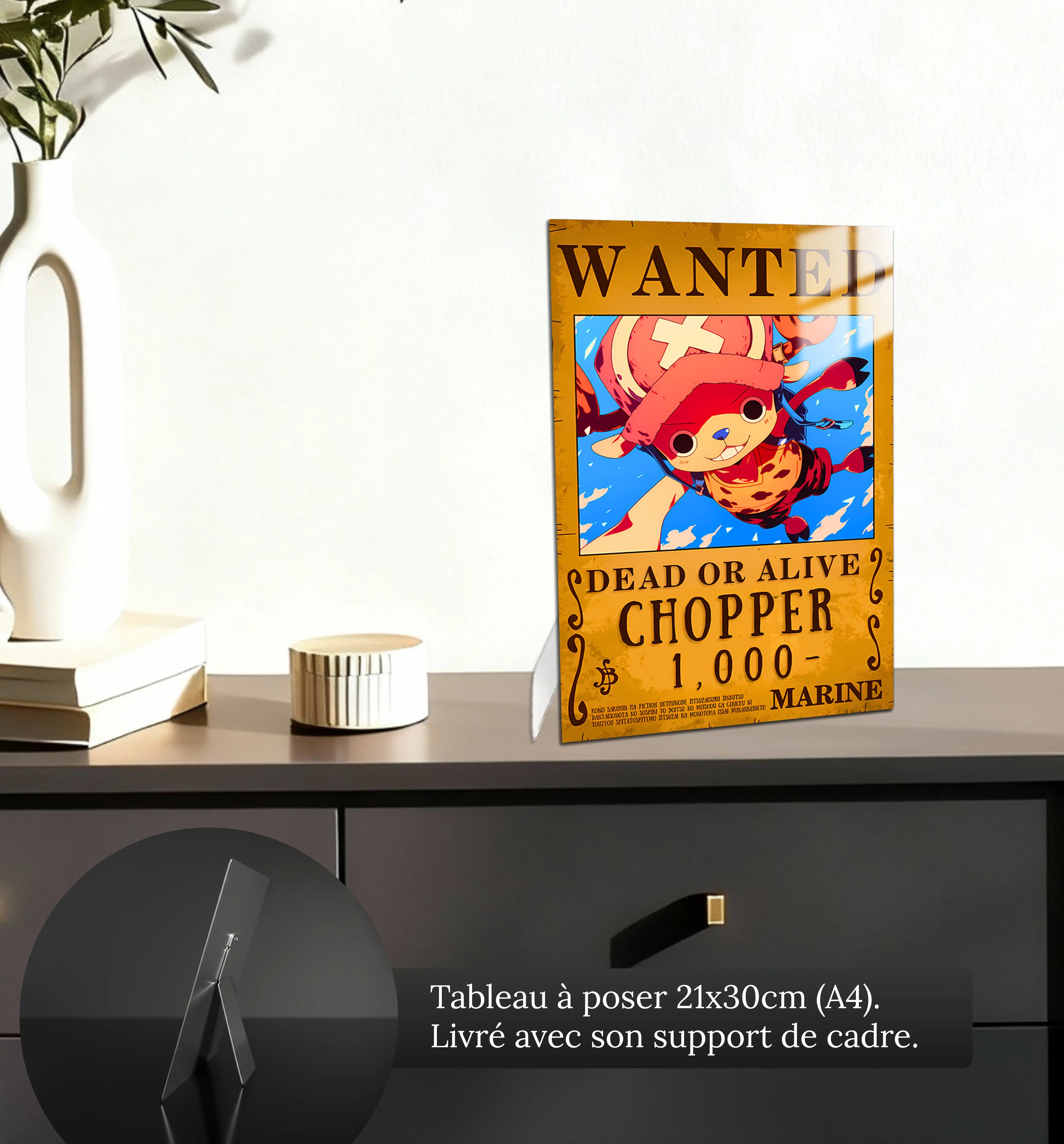 tableau-one-piece-wanted-Chopper-petit-format-a-poser-sur-meuble | DreamWay
