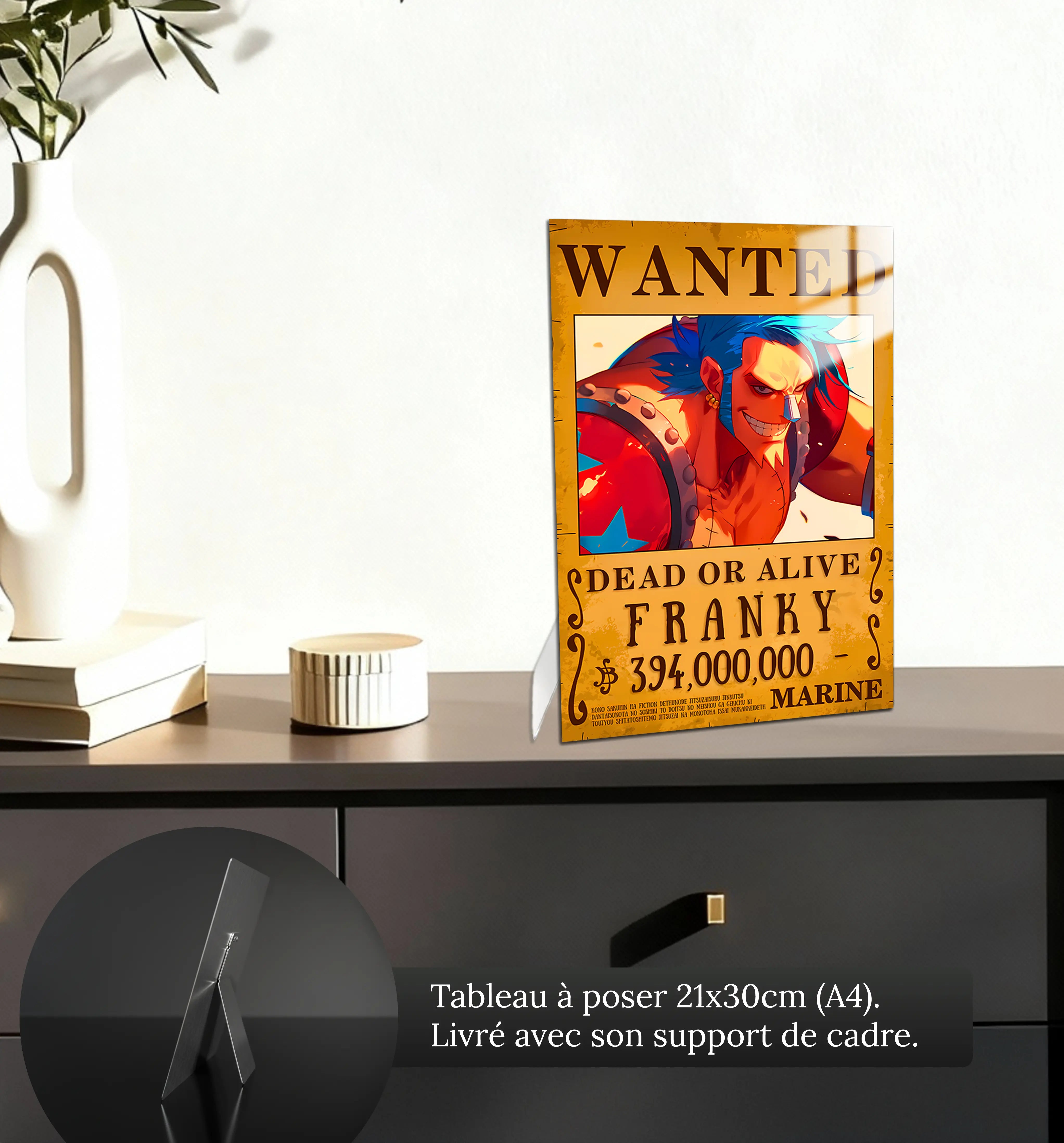 tableau-one-piece-wanted-Franky-petit-format-a-poser-sur-meuble | DreamWay