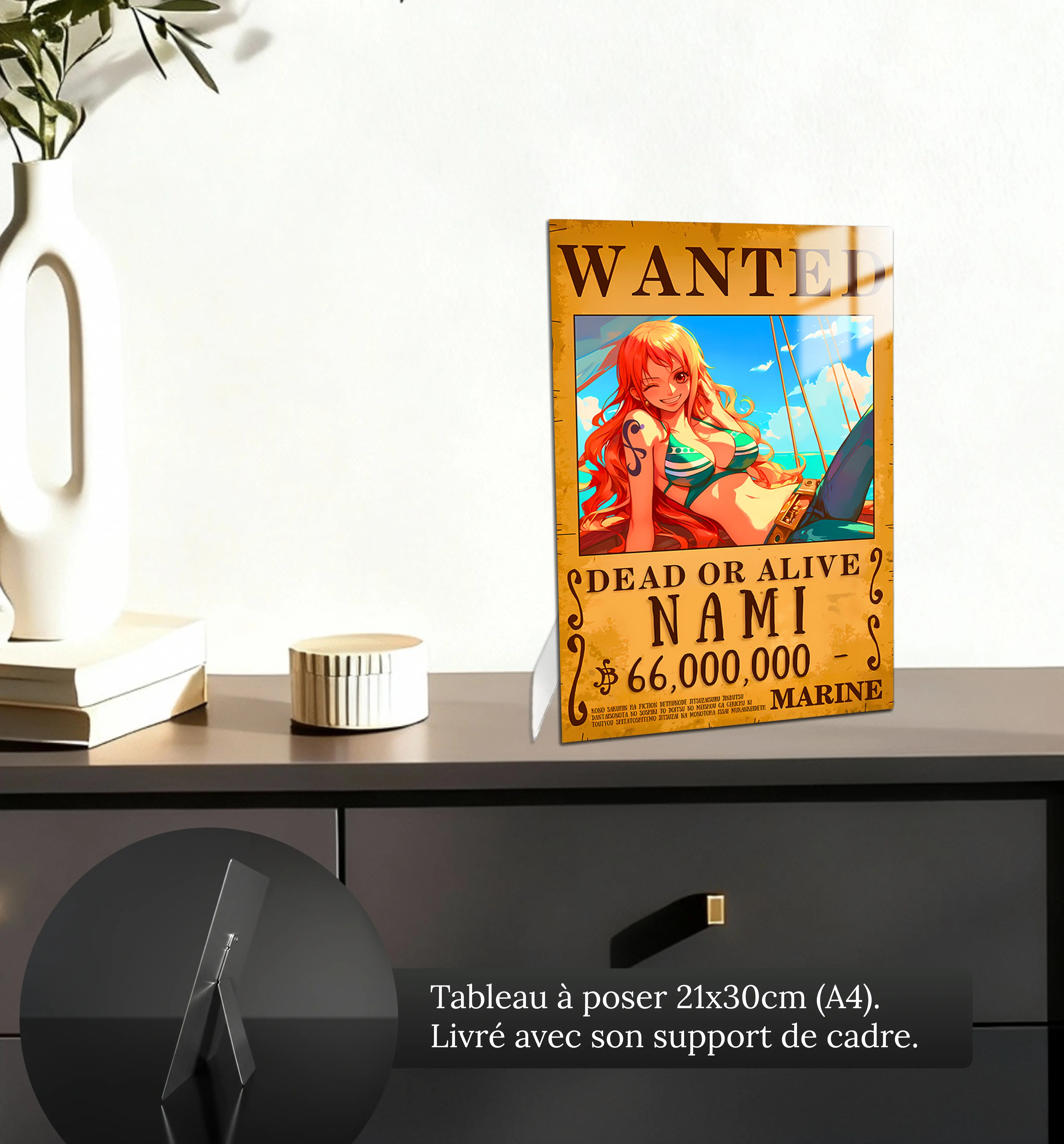 tableau-one-piece-wanted-Nami-petit-format-a-poser-sur-meuble | DreamWay