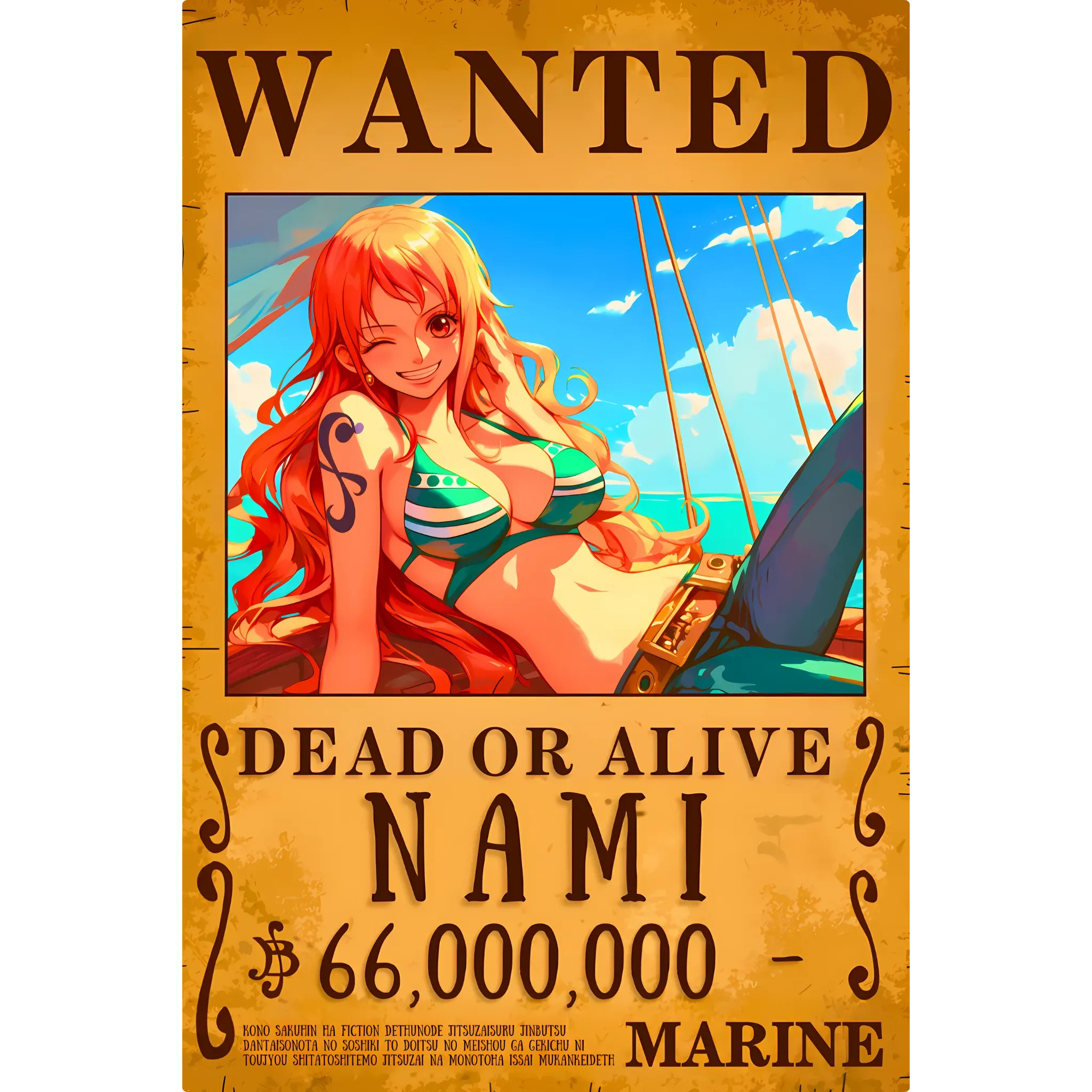 Tableau One Piece Wanted Nami