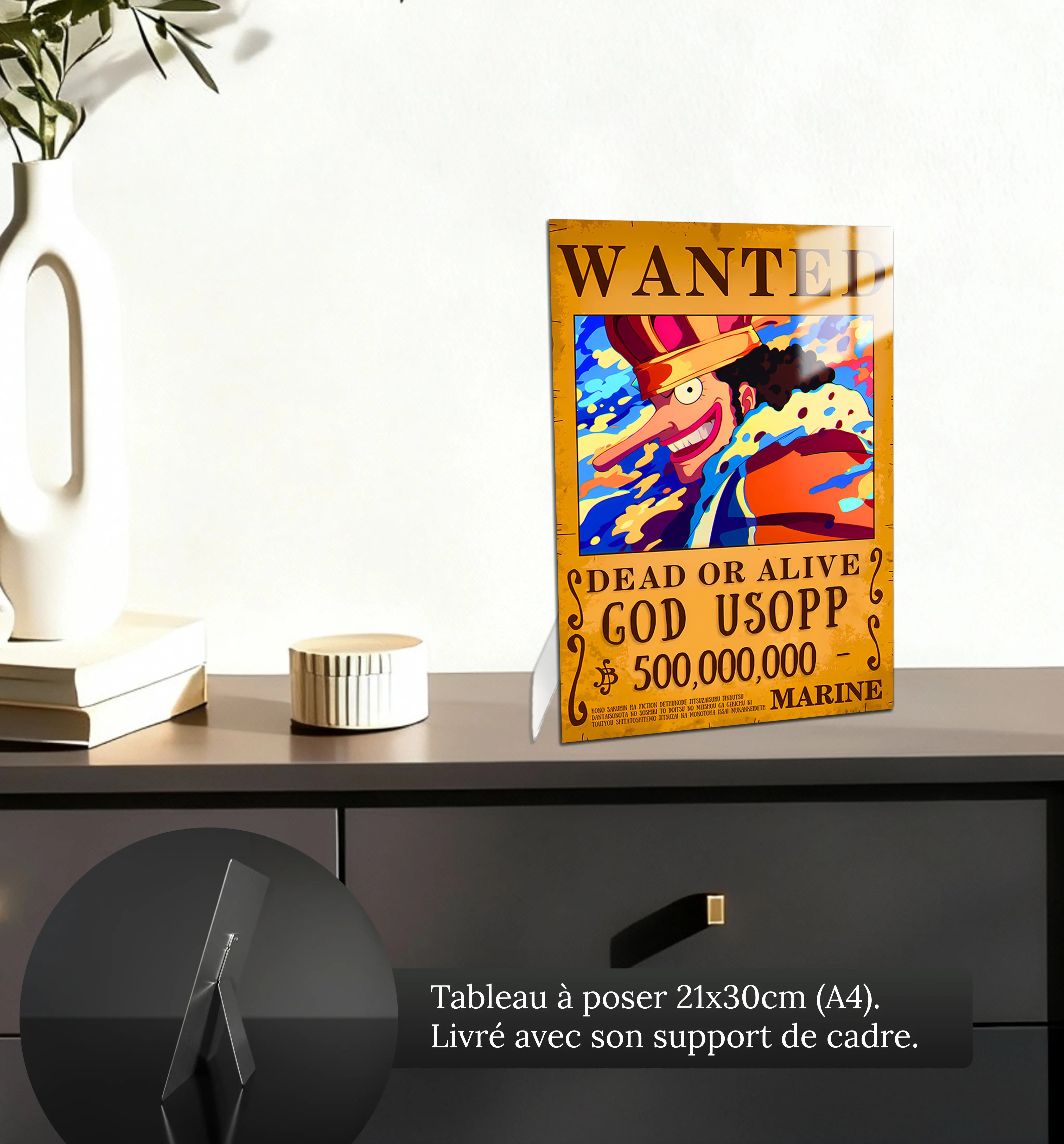 tableau-one-piece-wanted-Usopp-God-petit-format-a-poser-sur-meuble | DreamWay