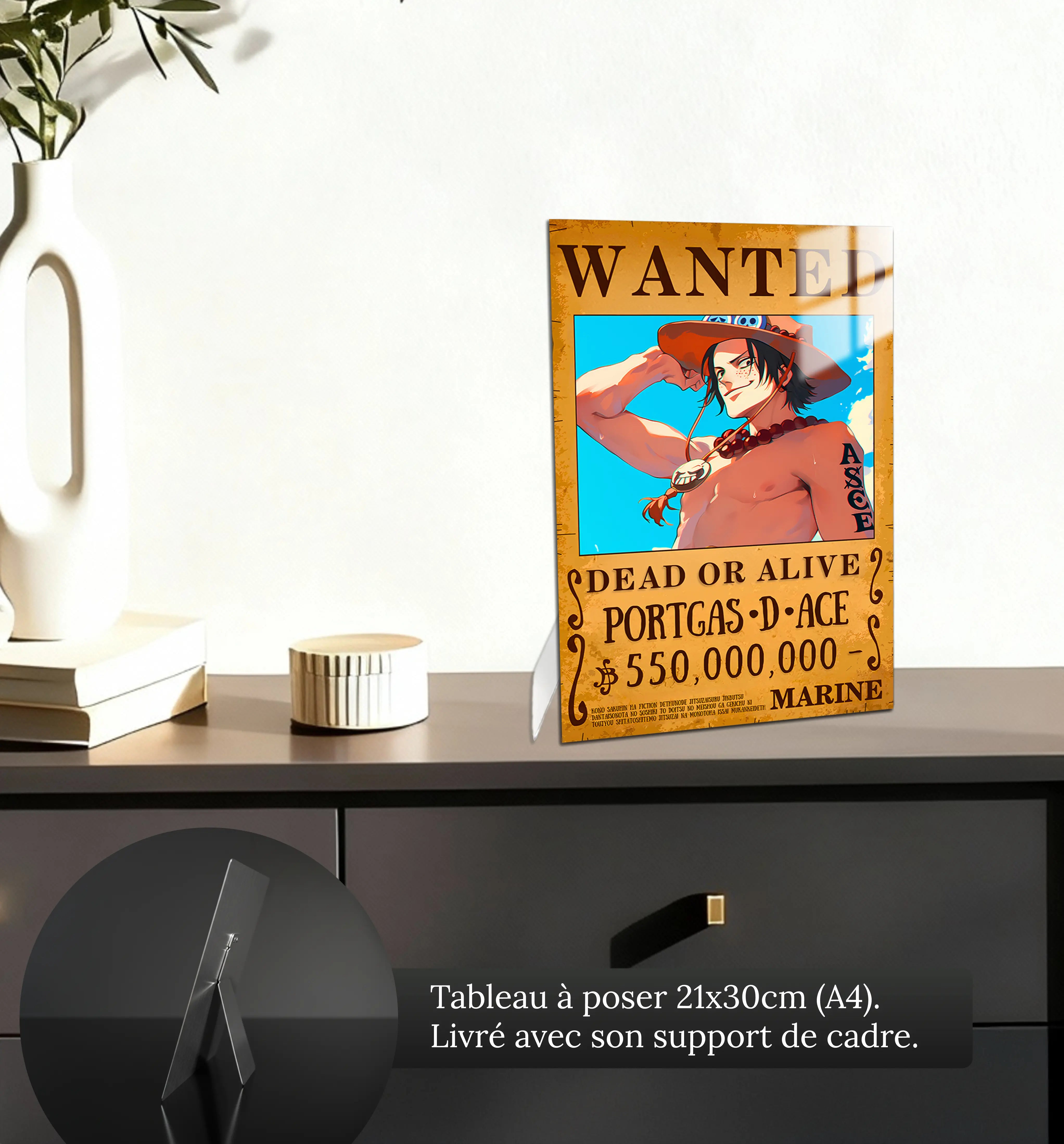 tableau-one-piece-wanted-ace-petit-format-a-poser-sur-meuble | DreamWay