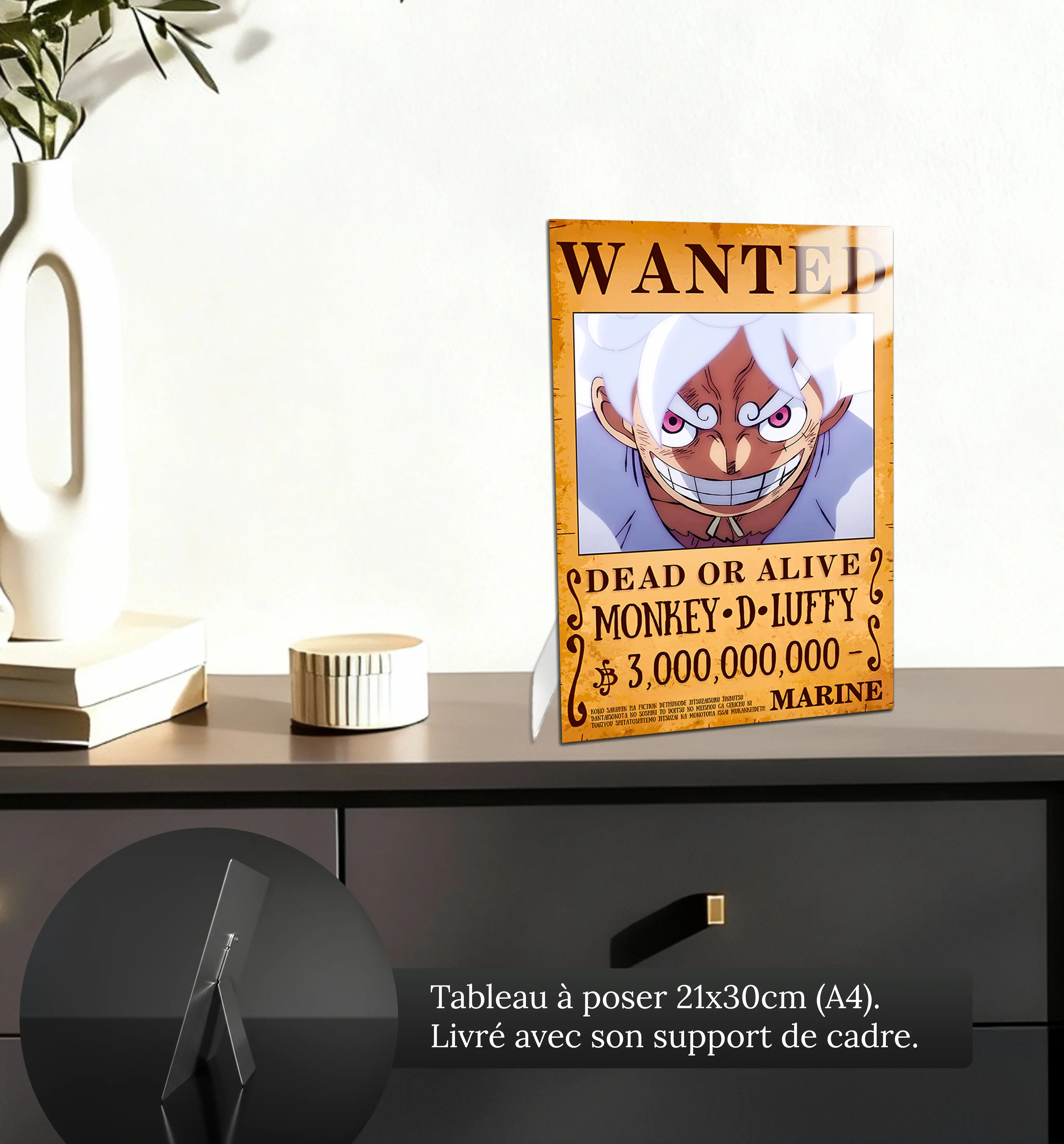 tableau-one-piece-wanted-luffy-petit-format-a-poser-sur-meuble | DreamWay