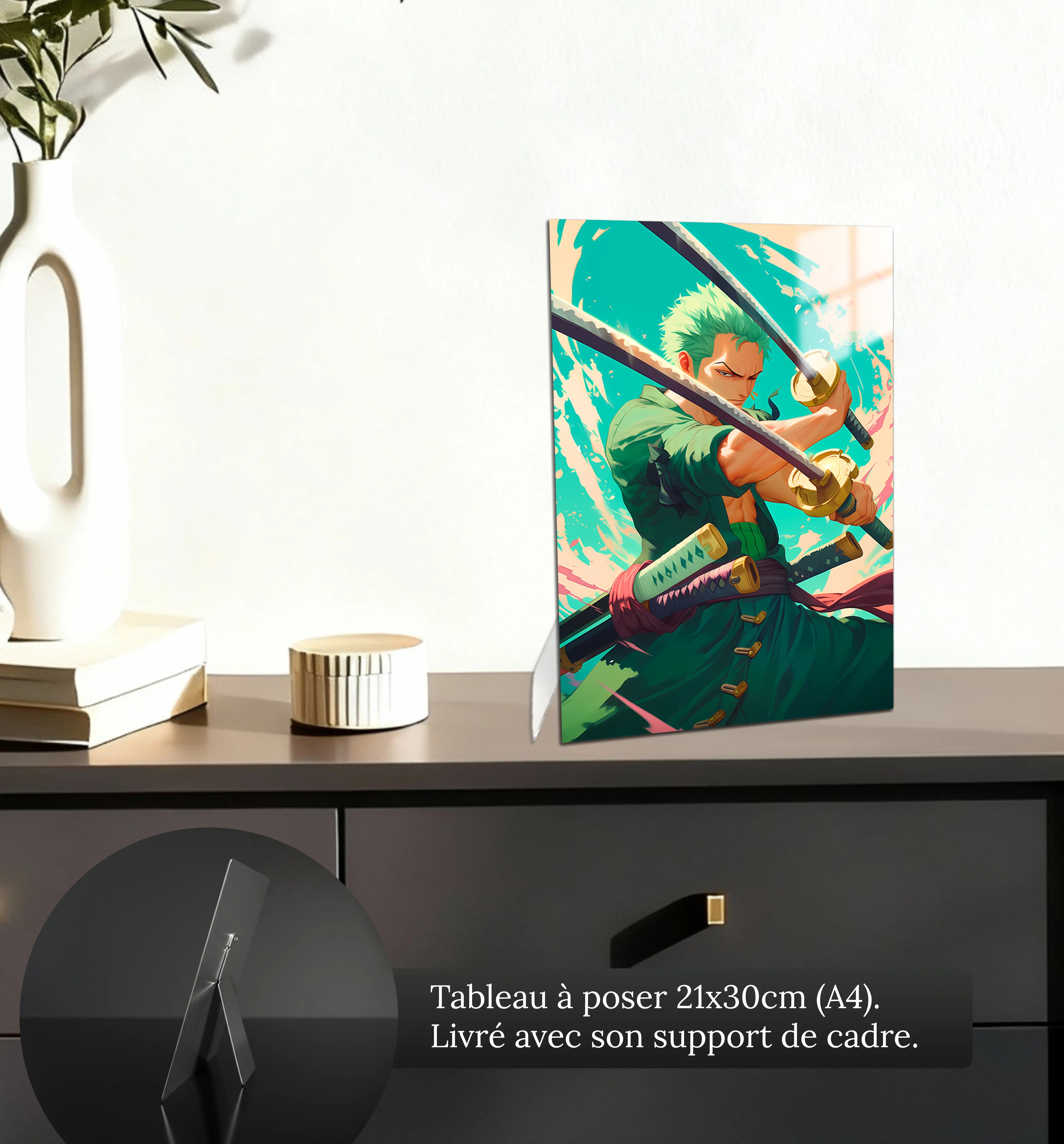 tableau-one-piece-zoro-petit-format-a-poser-sur-meuble | DreamWay