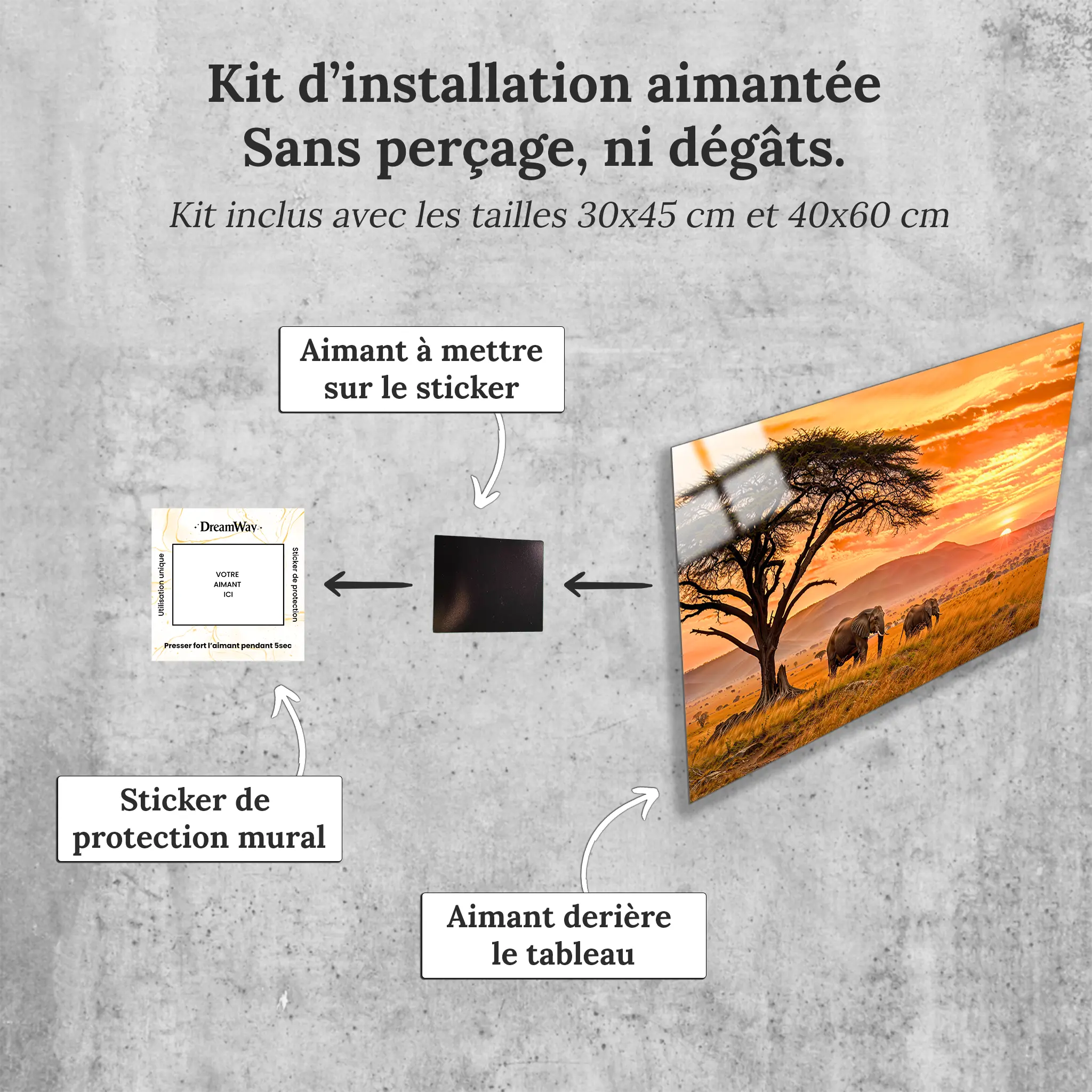 tableau-paysage-africain-4k-avec-installation-aimantee | DreamWay