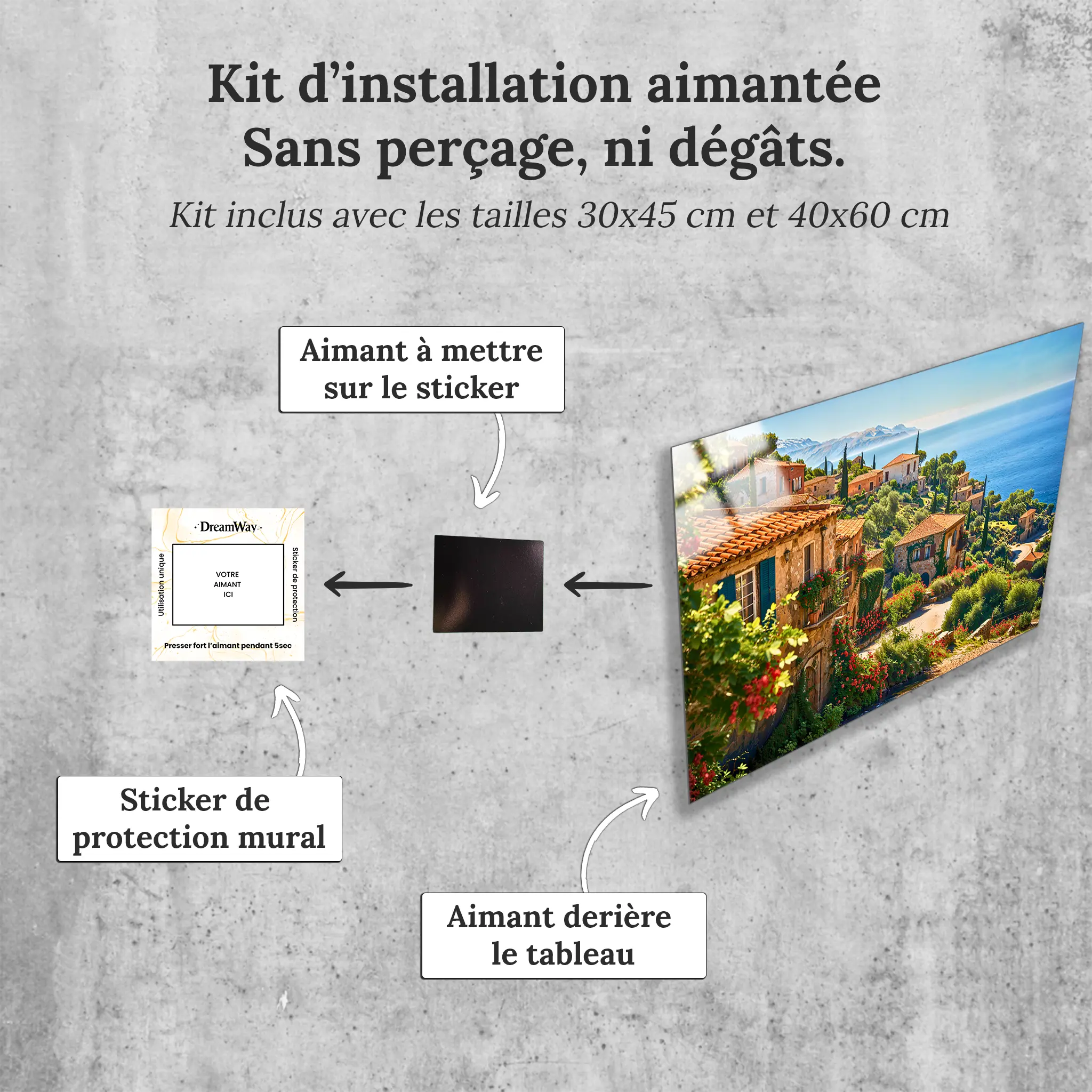 tableau-paysage-mediterraneen-4k-avec-installation-aimantee | DreamWay