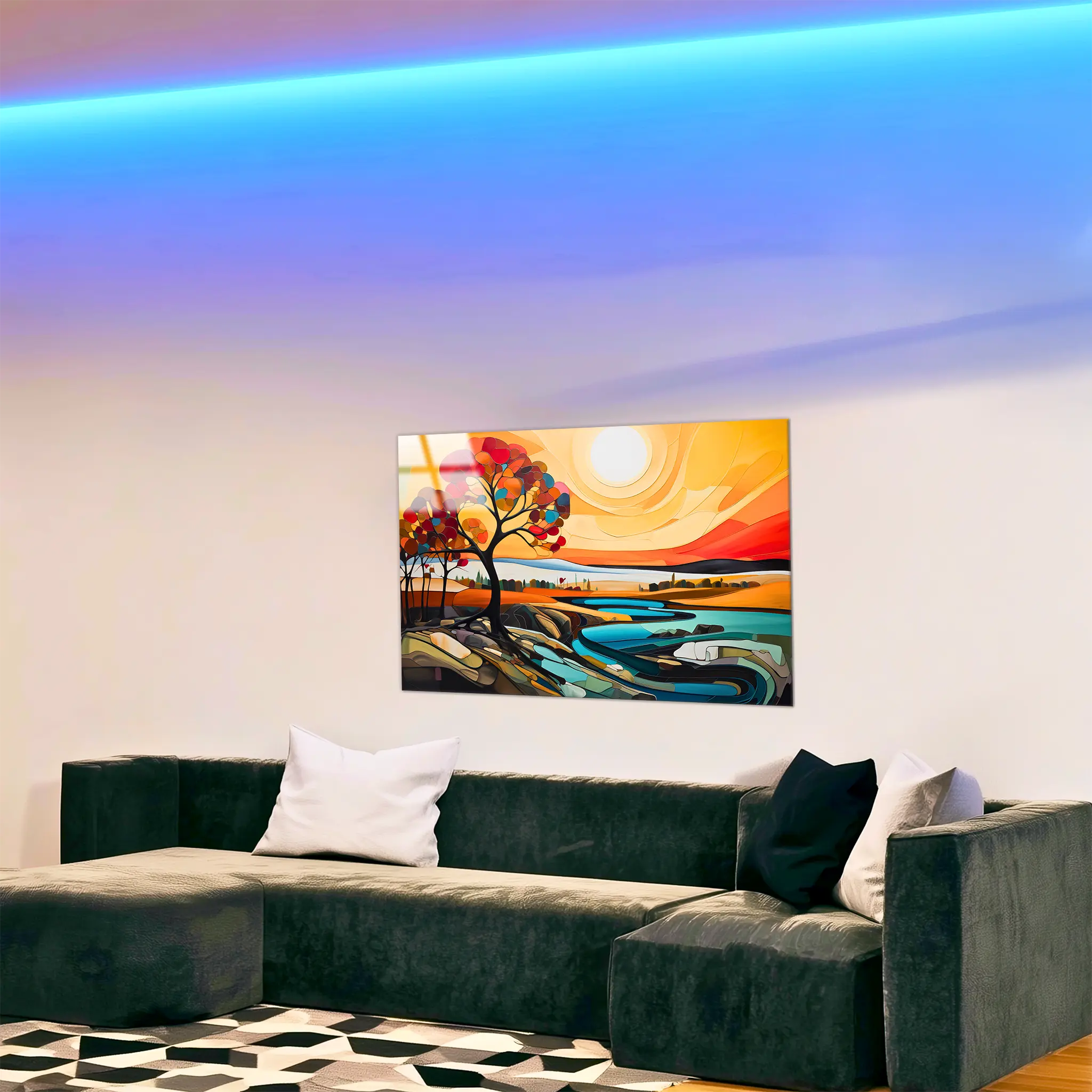 tableau-paysage-moderne-4k-dans-le-salon | DreamWay