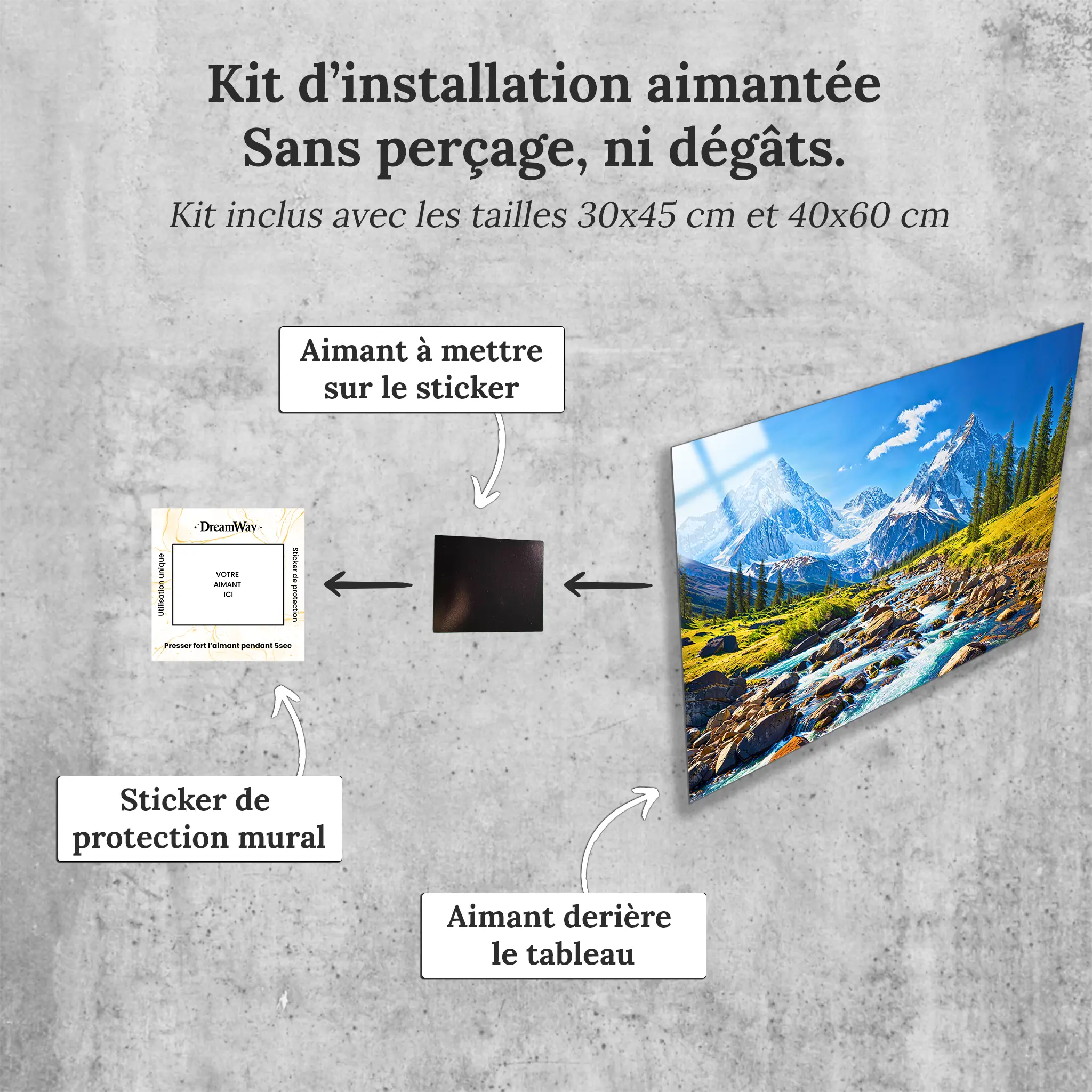 tableau-paysage-montagne-4k-avec-installation-aimantee | DreamWay