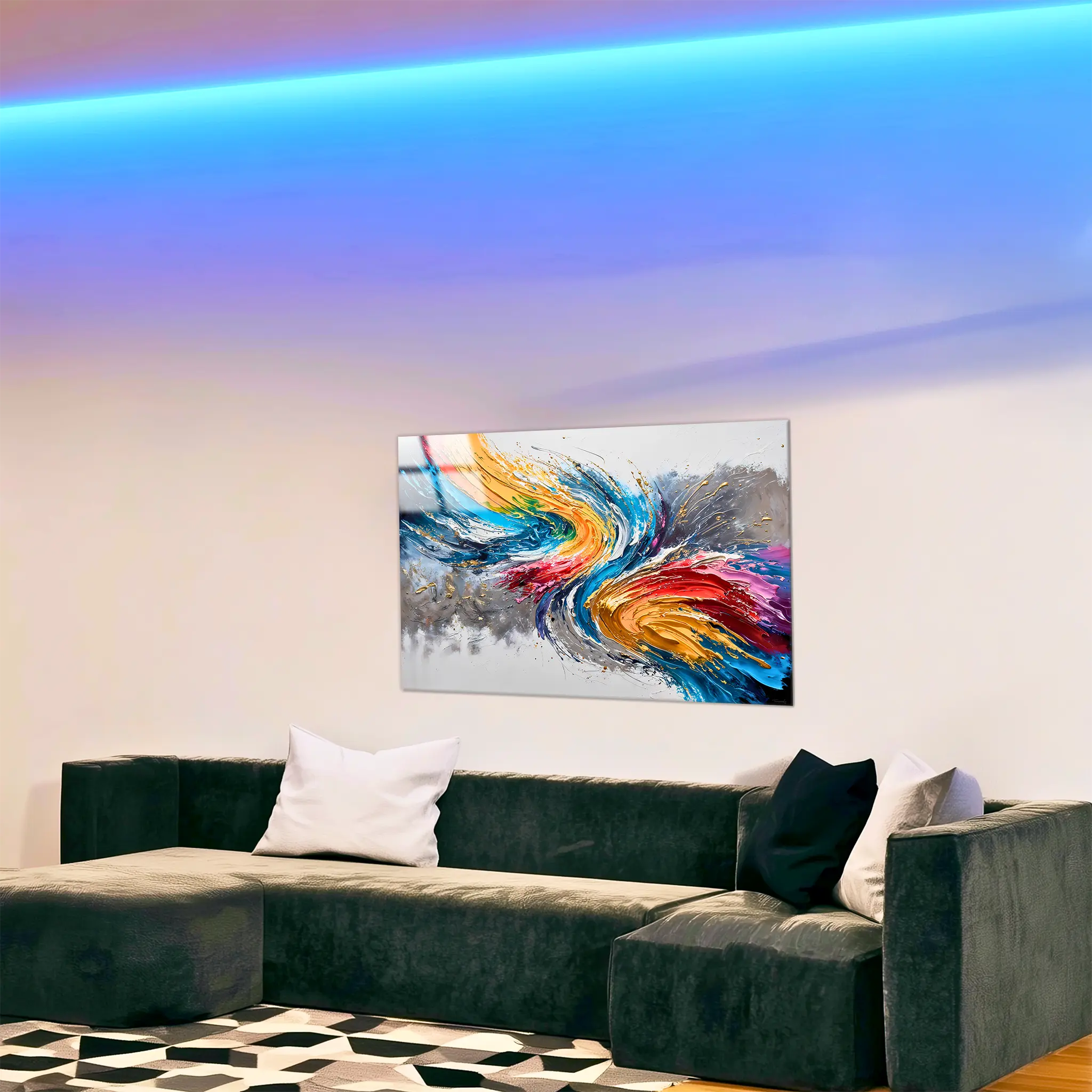 tableau-peinture-abstrait-dans-le-salon | DreamWay