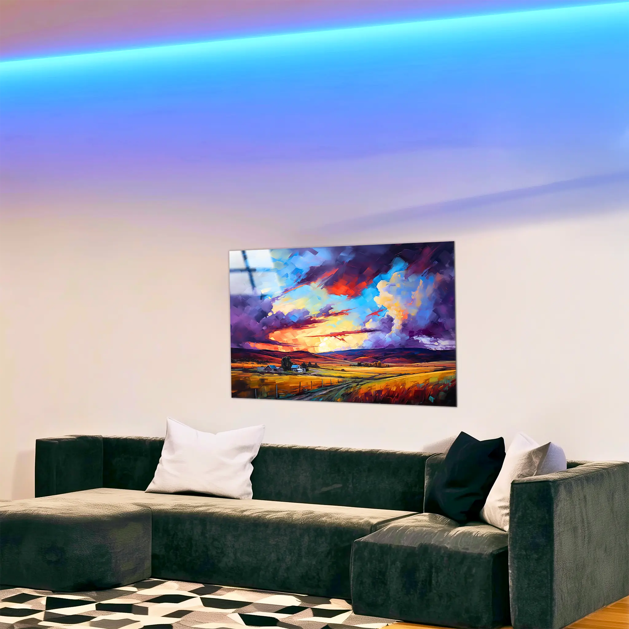 tableau-peinture-acrylique-paysage-4k-dans-le-salon | DreamWay