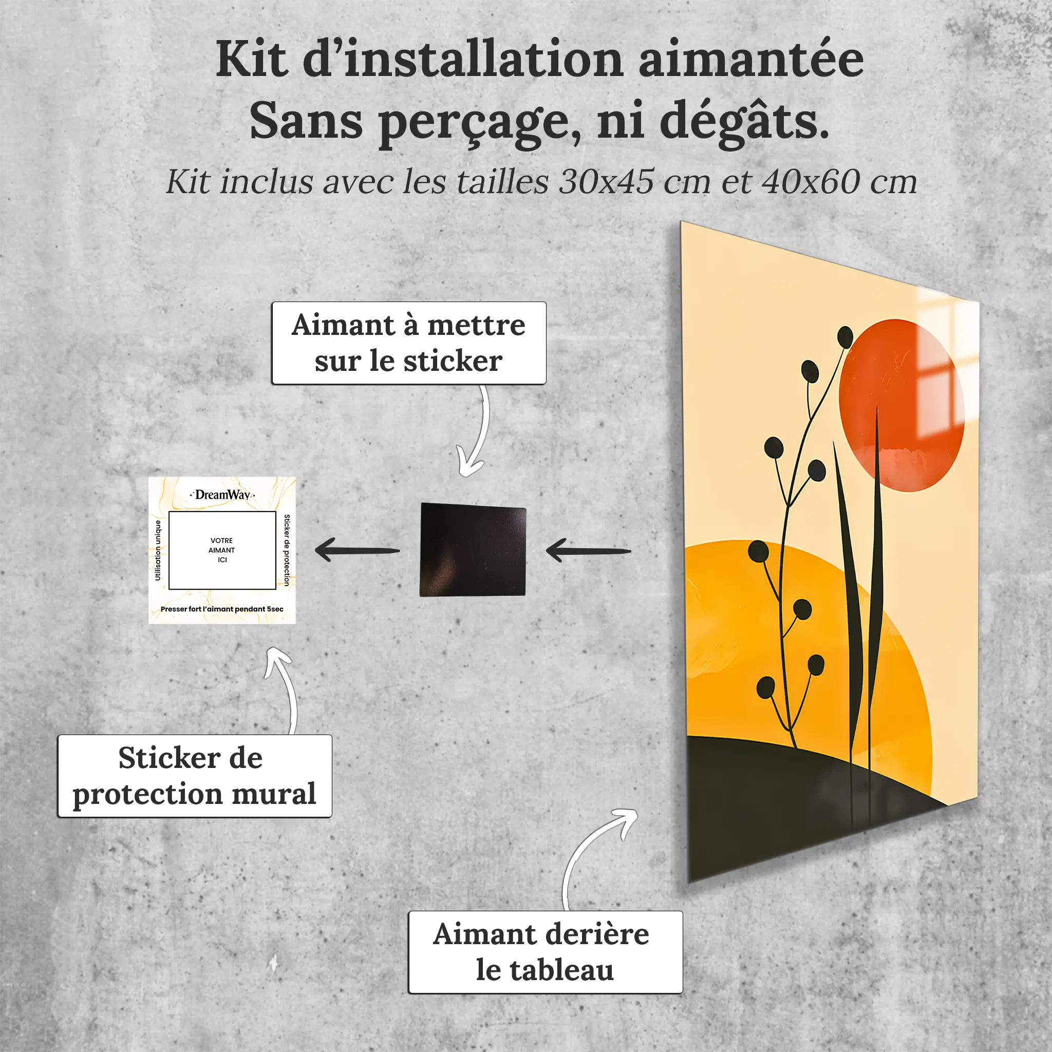 tableau-peinture-boheme-avec-installation-aimantee | DreamWay