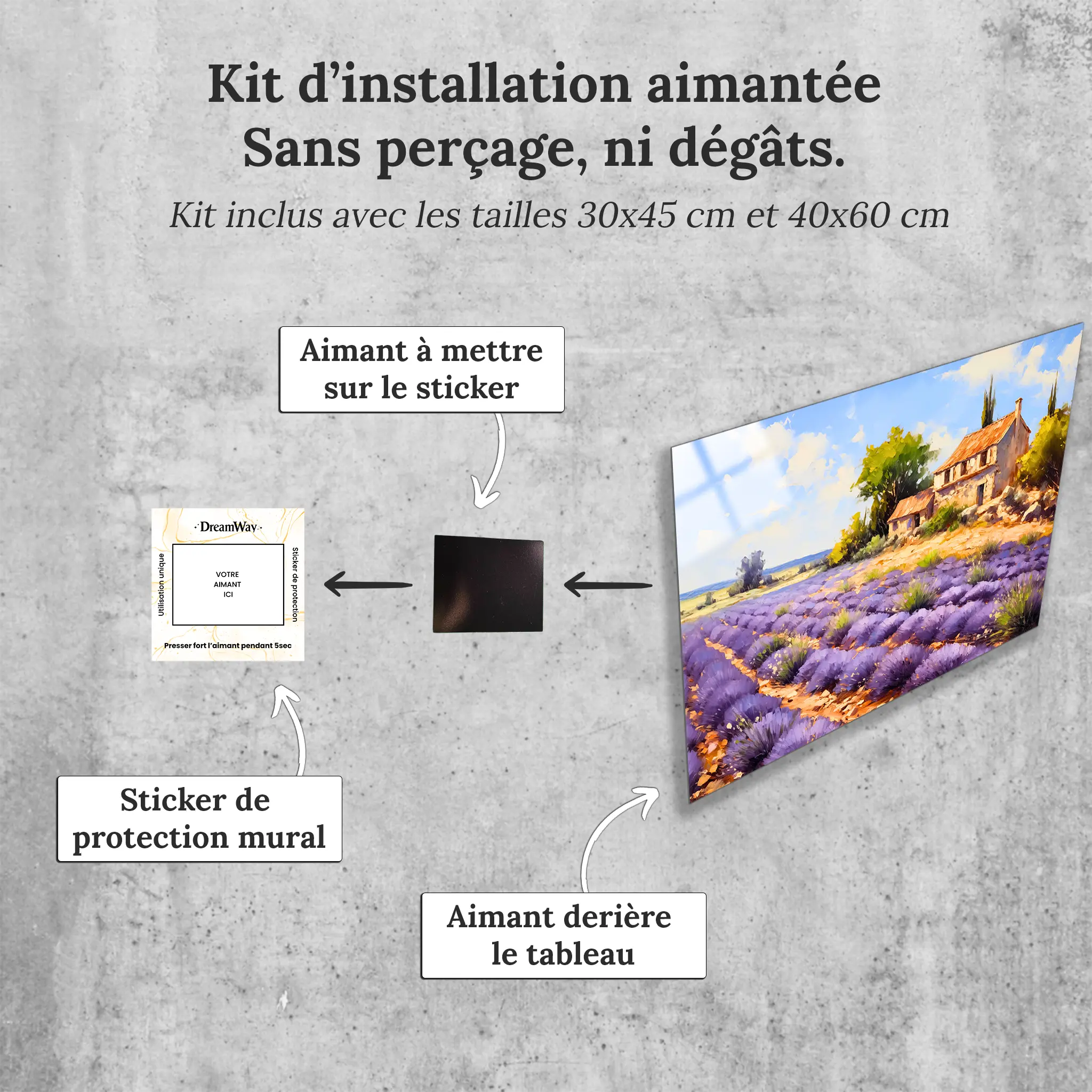 tableau-peinture-huile-paysage-provence-4k-avec-installation-aimantee | DreamWay