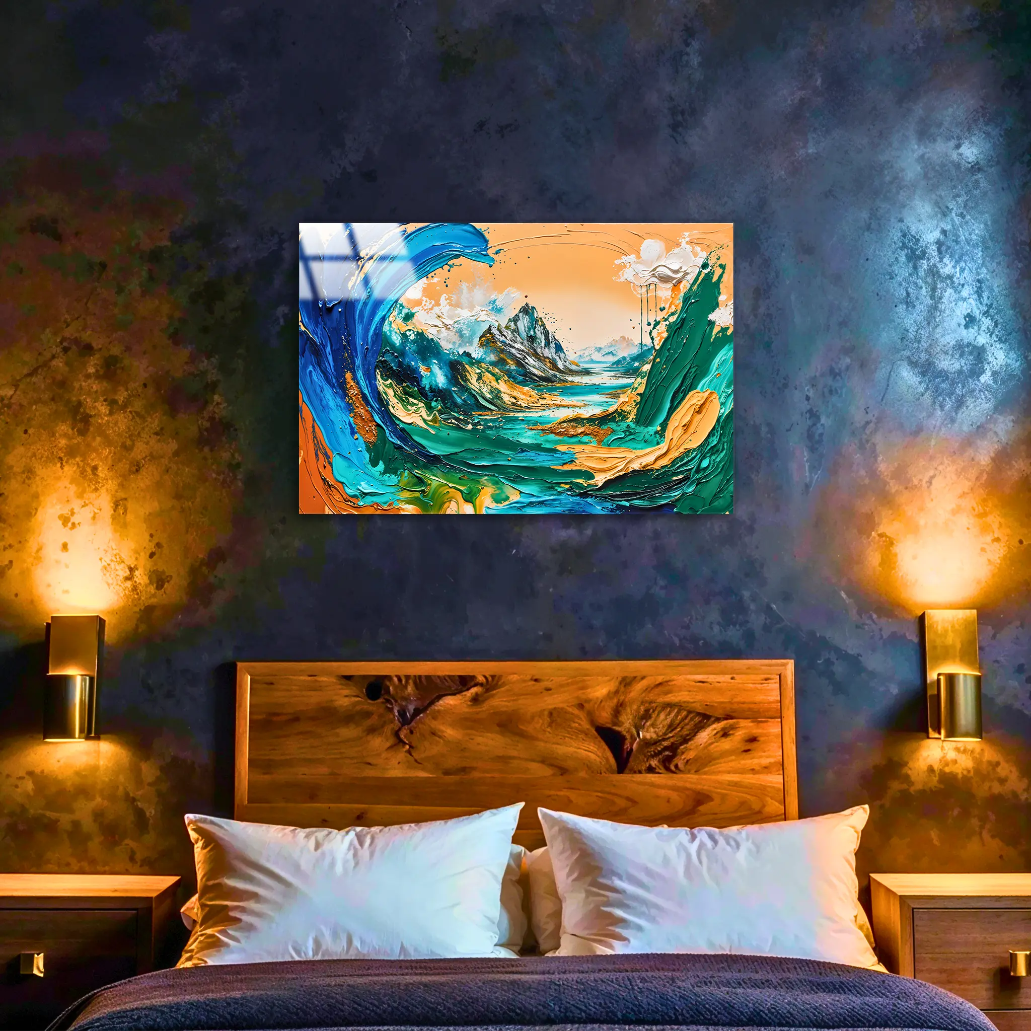 tableau-peinture-paysage-abstrait-4k-dans-la-chambre | DreamWay
