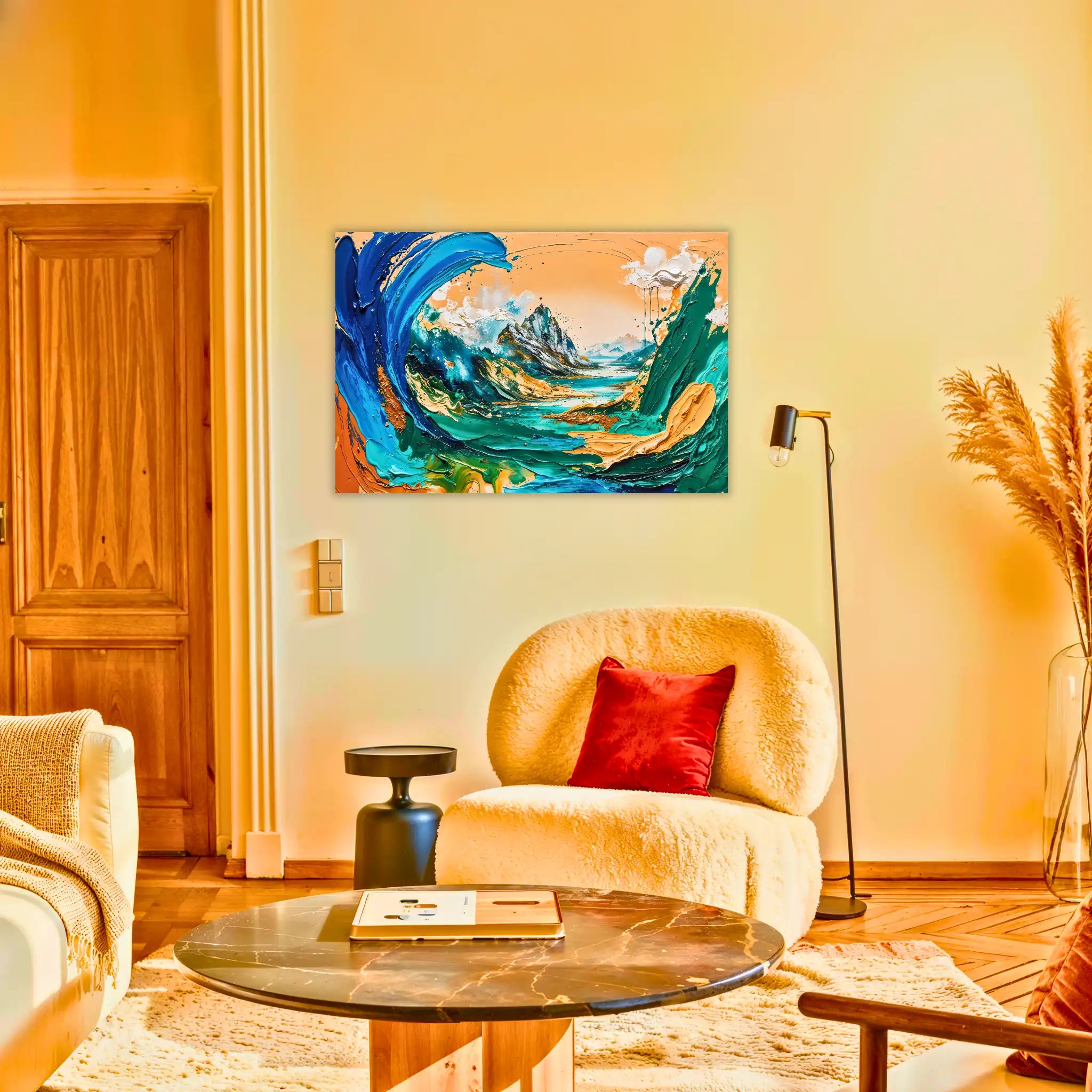 tableau-peinture-paysage-abstrait-au-salon | DreamWay