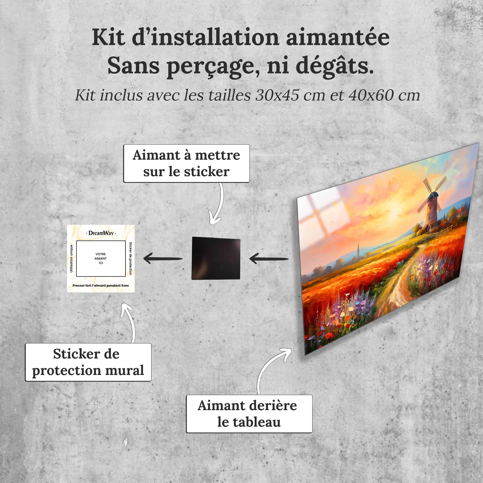 tableau-peinture-paysage-campagne-4k-avec-installation-aimantee | DreamWay