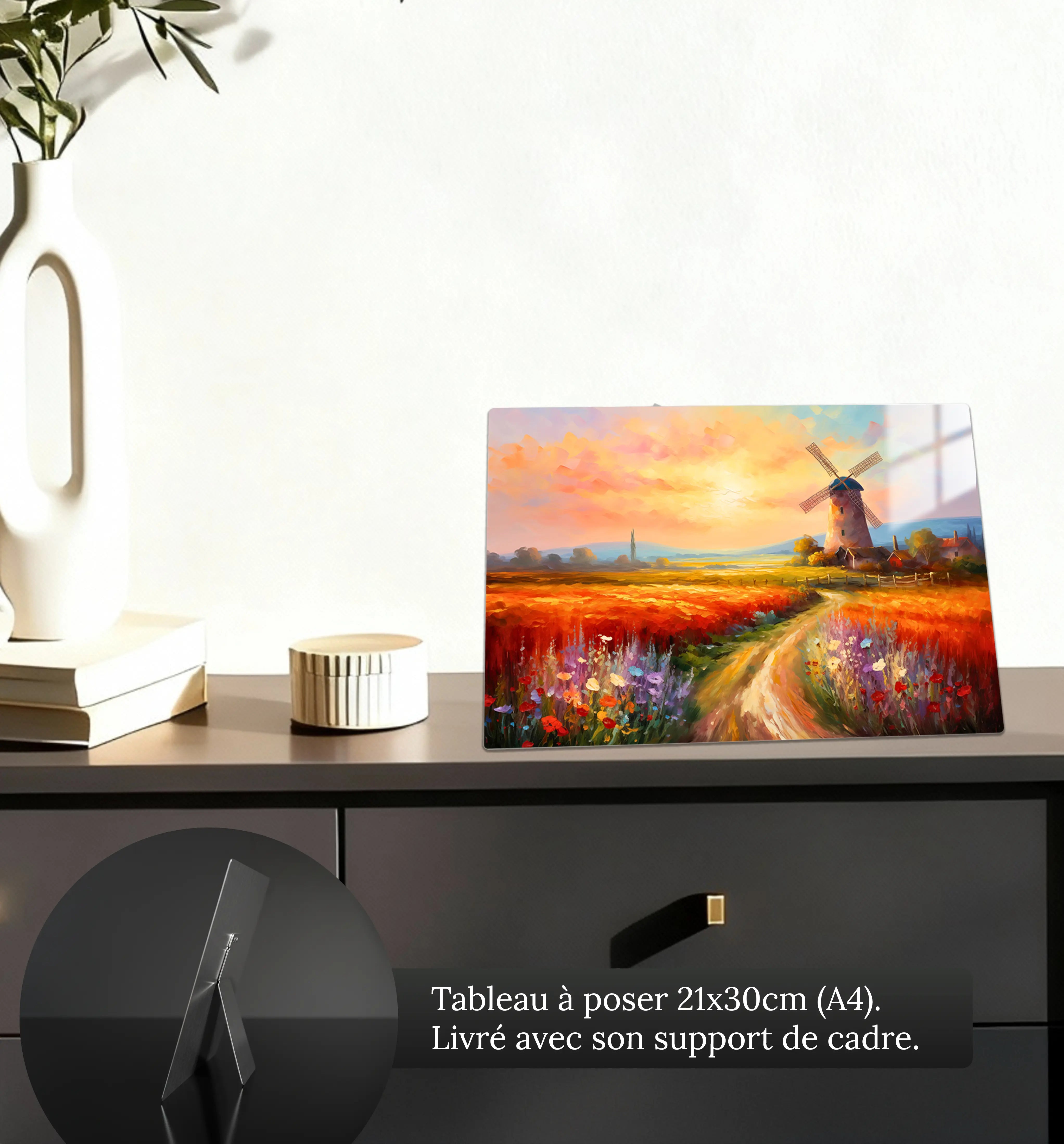 tableau-peinture-paysage-campagne-4k-petit-format-a-poser-sur-meuble | DreamWay