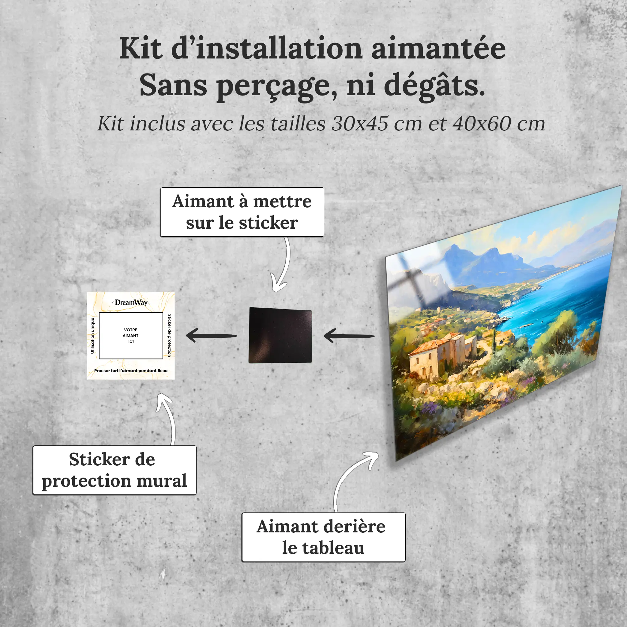 tableau-peinture-paysage-corse-4k-avec-installation-aimantee | DreamWay
